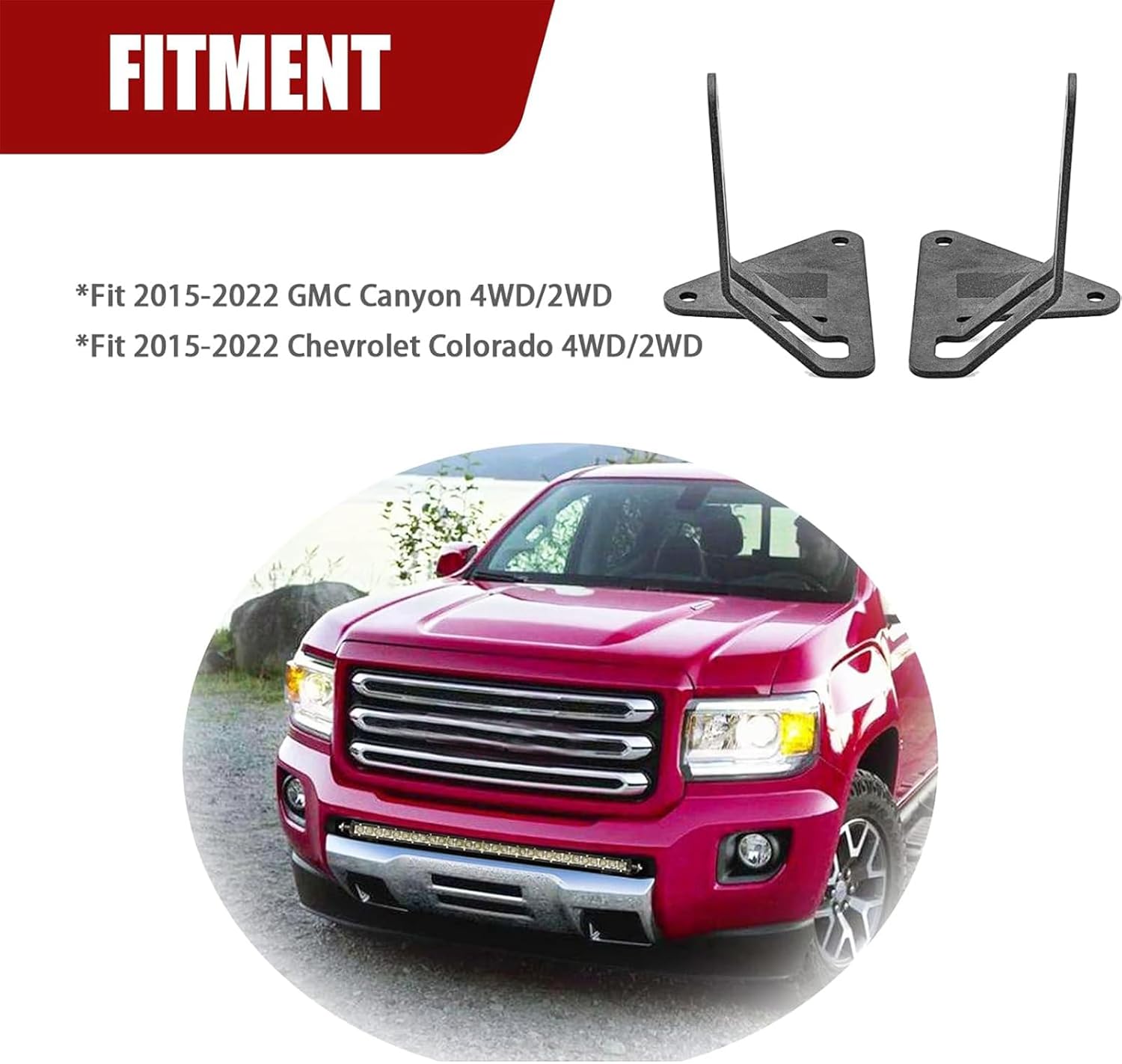 32'' 150W LED Light Bar Hidden Bumper Mount Bracket Compatible with Chevrolet Colorado Fit GMC Canyon 4WD/2WD 2015-2022