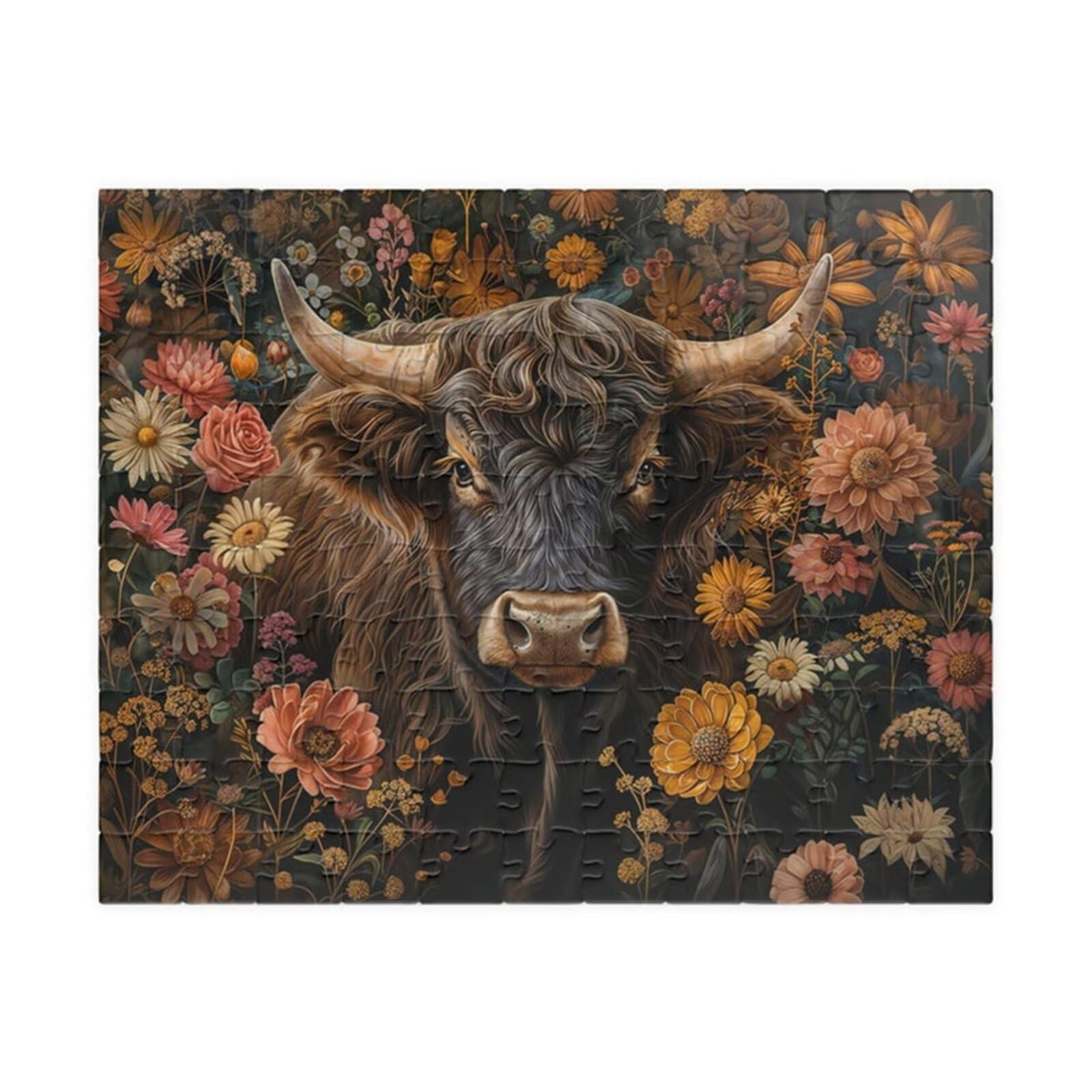 Puzzle 1000 Pieces Adultes Vache Fleurie 75 x 50 cm Puzzle Adulte Jeu éducatif défi Jouet Puzzle Impossible 1000 Pièces Puzzles