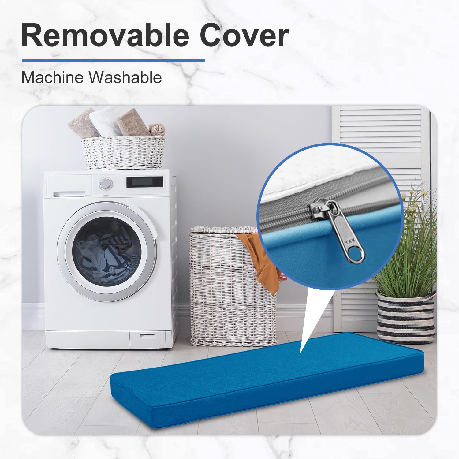 Coussin De Banc Personnalisable – Taille Sur Mesure – Rembourrage éponge Haute Densité – Housse Amovible Imperméable – Pour Terrasse, Fenêtre, Intérieur/extérieur