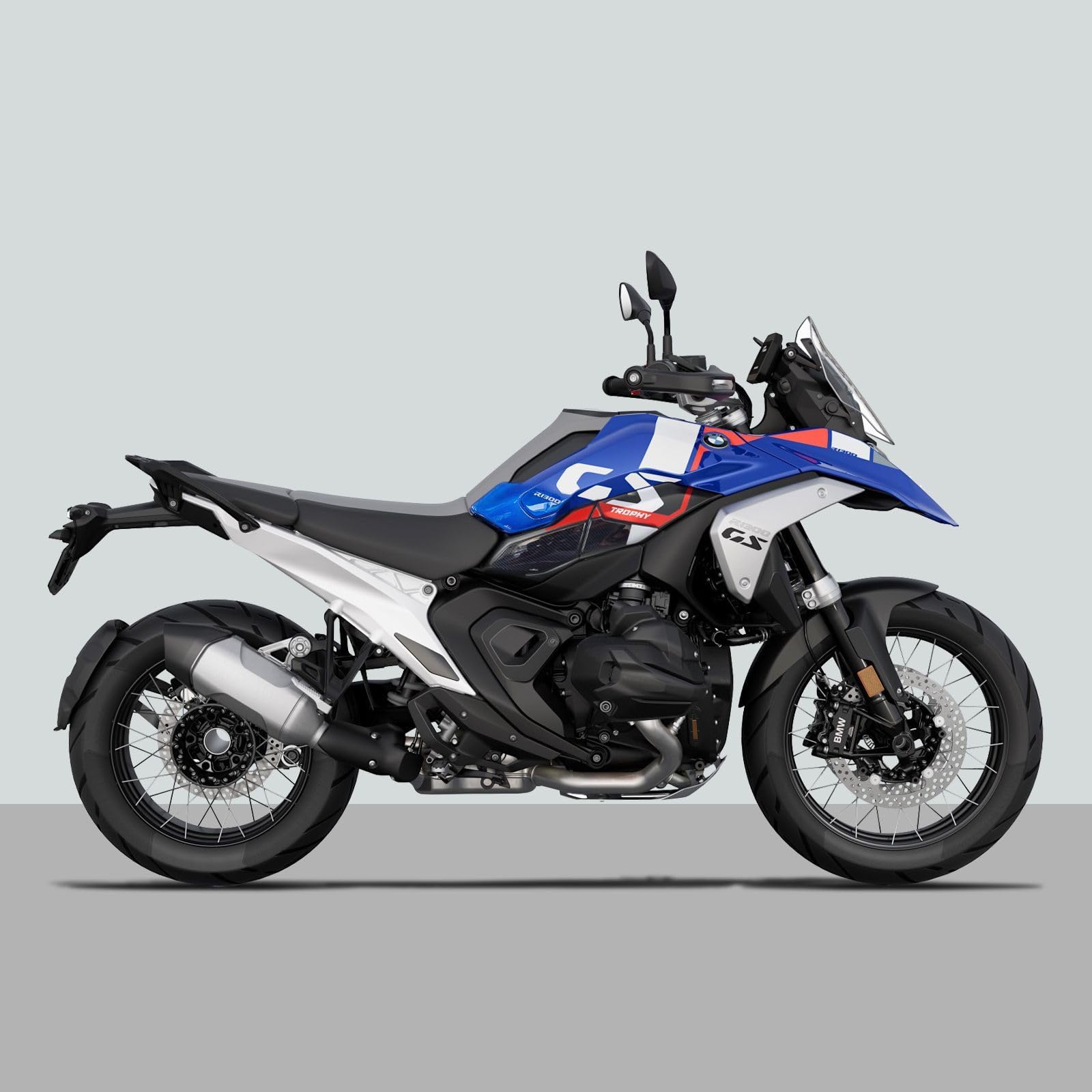 Resin Bike Adhesivos de Moto Compatibles con BMW R 1300 GS Trophy 2023-2026. Protection de Tanque de Choques y Arañazos de Moto. Adhesivo 3D Resinado - Made in Italy