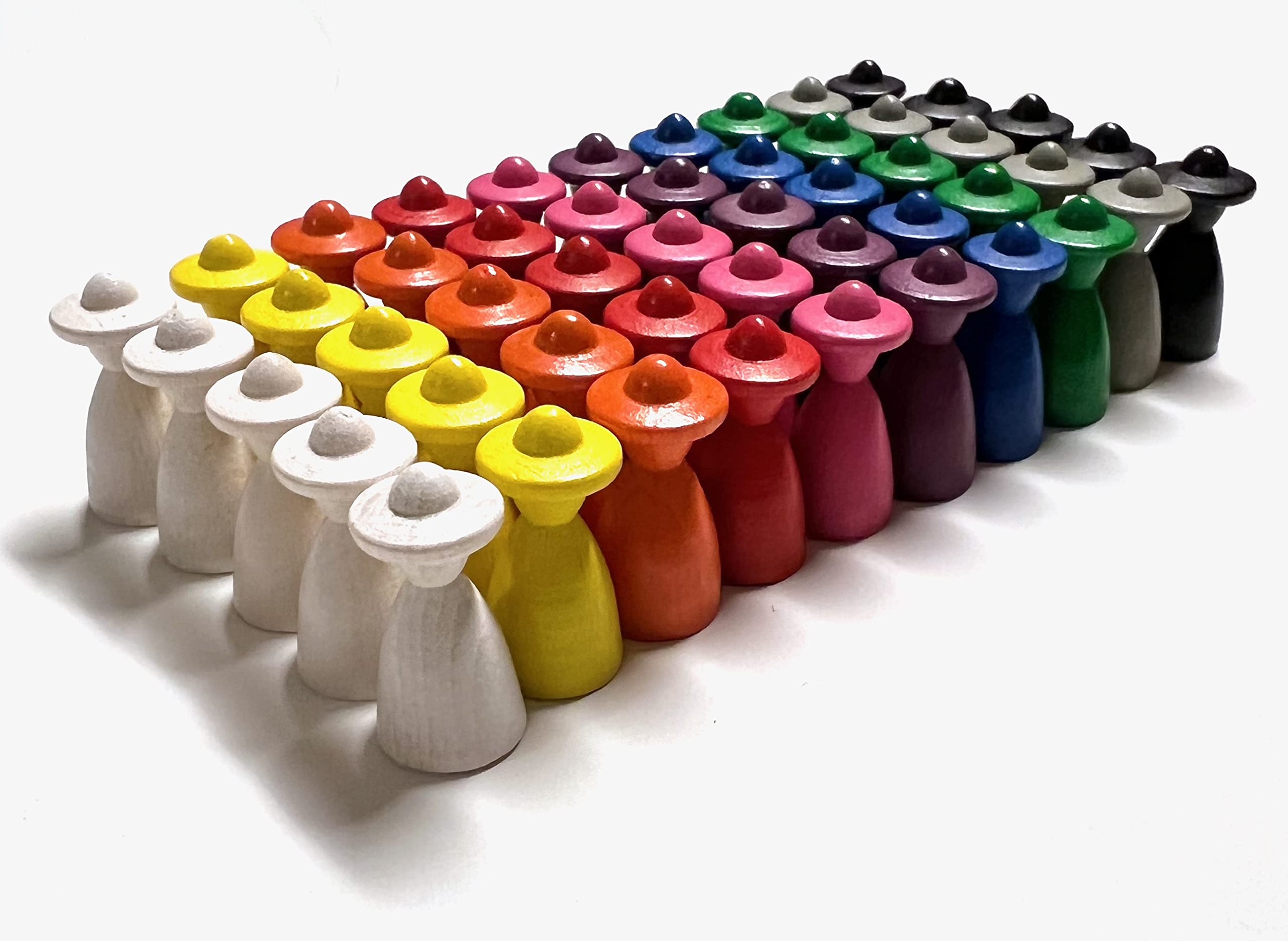 Set Personaggi Da Gioco In Legno - 7 Coni Colorati + Cubo, Made In Germany - Foto 8