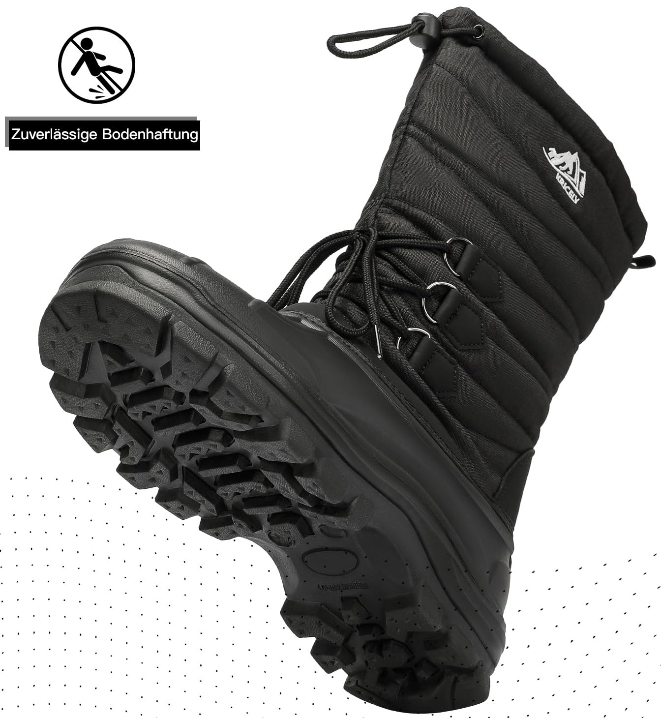 Kricely Wasserdichte Winterstiefel Herren Damen Rutschfest Schneestiefe | Warm gefütterte Schneestiefel mit rutschfester Sohle, wasserdicht. Perfekt für Spaziergänge Wanderungen und den Winteralltag.