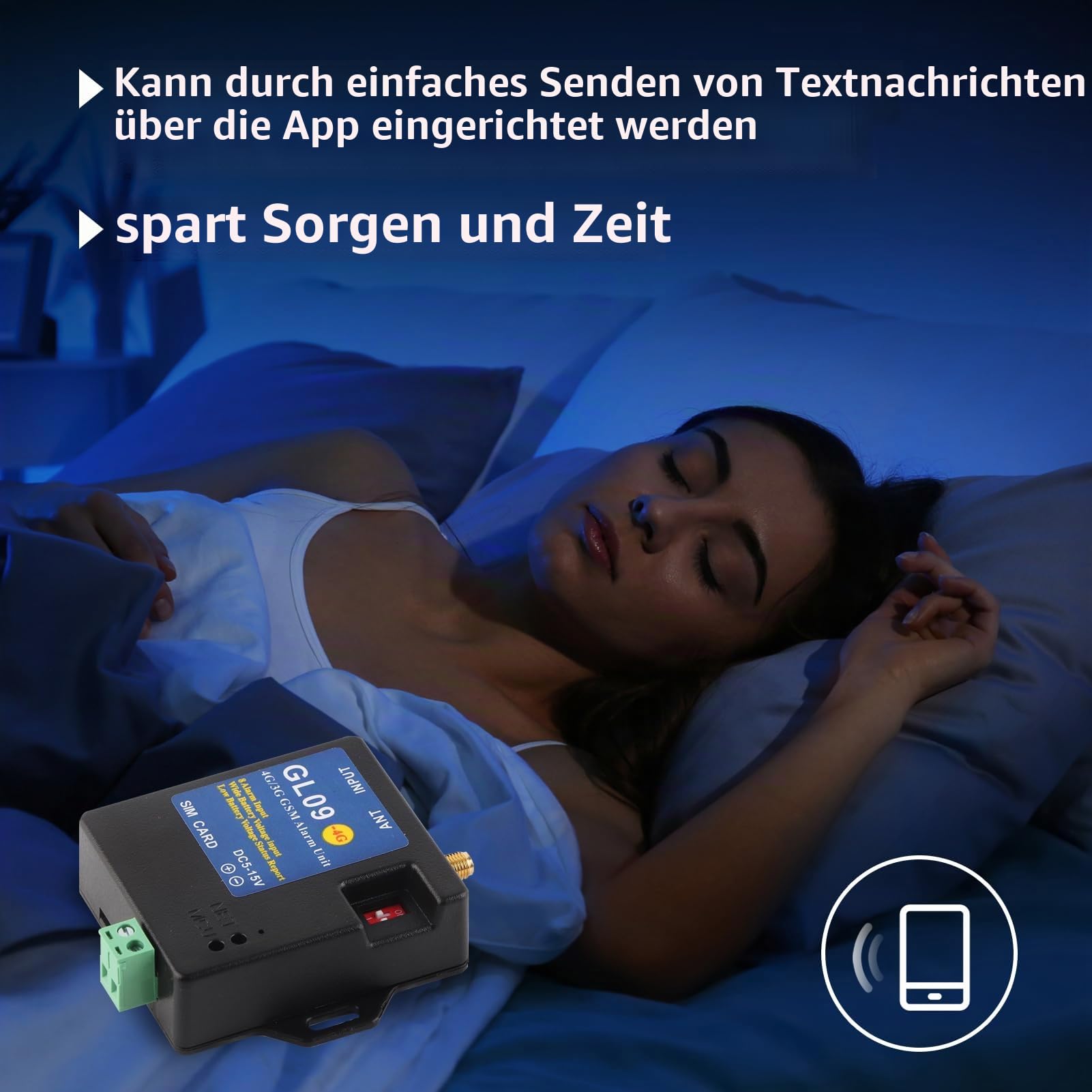 4G/3G/GSM Alarmanlagen Kit Alarm Sicherheitssystem Alarmierungsmodul 8-Kanal-Eingang Geringer Verbrauch Sicherheitsalarm für Haus- und Lagersicherheit(EU Frequency-Schwarz)