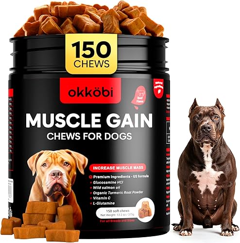 Masticables 11 en 1 para Ganancia Muscular - Suplementos de Aumento de Peso para Perros con Alta Proteína y Aminoácidos - Constructor Muscular