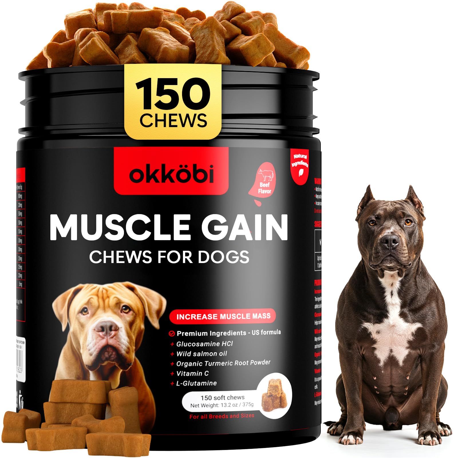 Weight Gain Chews for Dogs, Muscle Builder, High Calorie, 150ct, Chicken — Amazon image 9