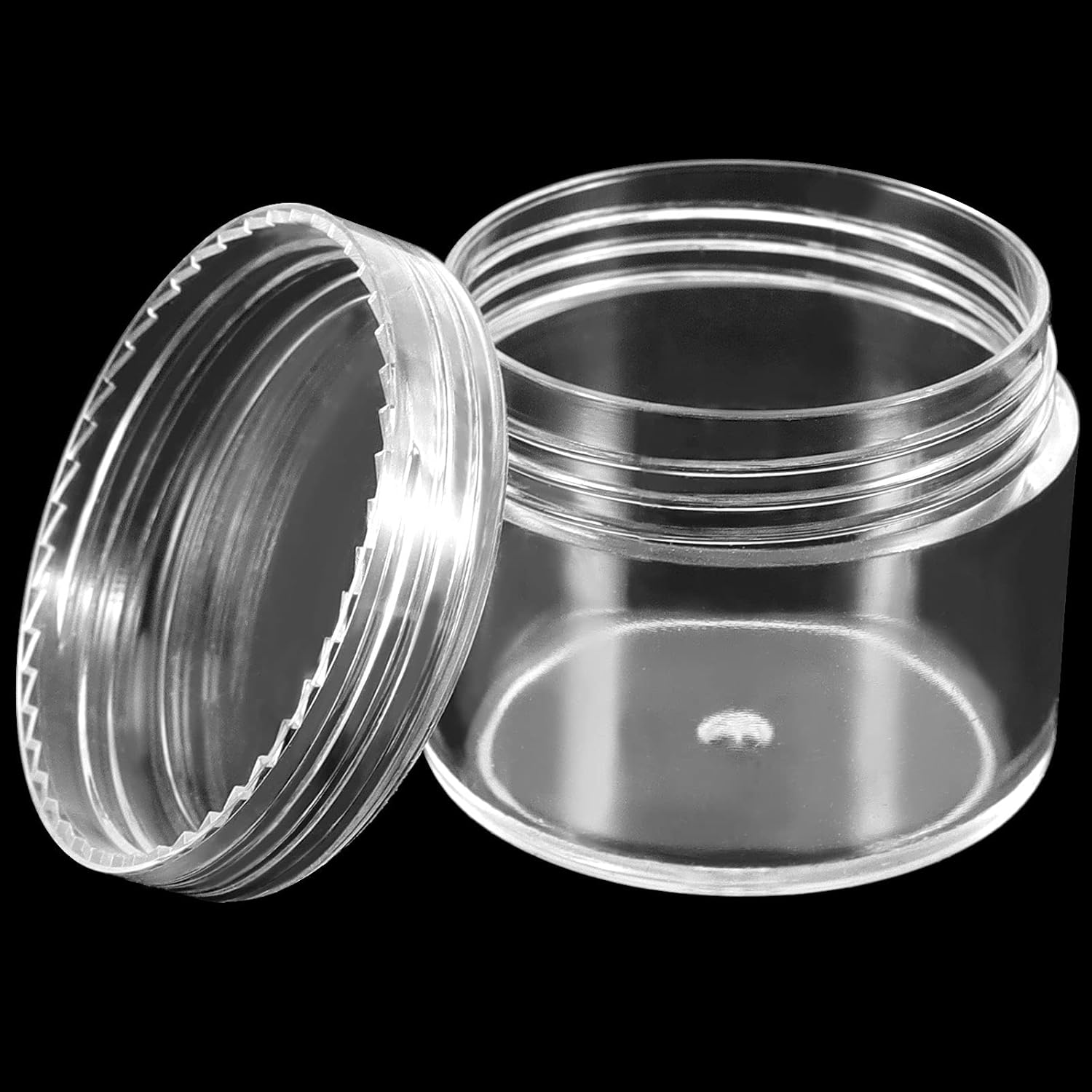 HOIGON 96 Pieces 20g 20ml Clear Plastic Sample Containers, Leak-Proof Round Plastic Cosmetic Containers with Lids, Clear Plastic Pot Jars for Creams, Lotions, Makeup, Colored Acrylics