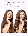 LANDOT Hair Straightener and Curler 2 in 1, Dual Voltage Twist Flat Iron 1" | Anti-Frizz Tourmaline Ceramic Plates, Fast 30s Heat-Up, 12 Temp 250-450F, All Hair Types, Travel-Ready, Auto Shut-off, Swivel