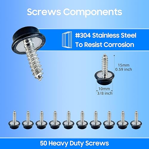 Miniatura 10 de Kit de broches de lona, broches de acero inoxidable de grado marino para cubierta de barco, kit de broches para cubierta de barco de 38 pulgadas,