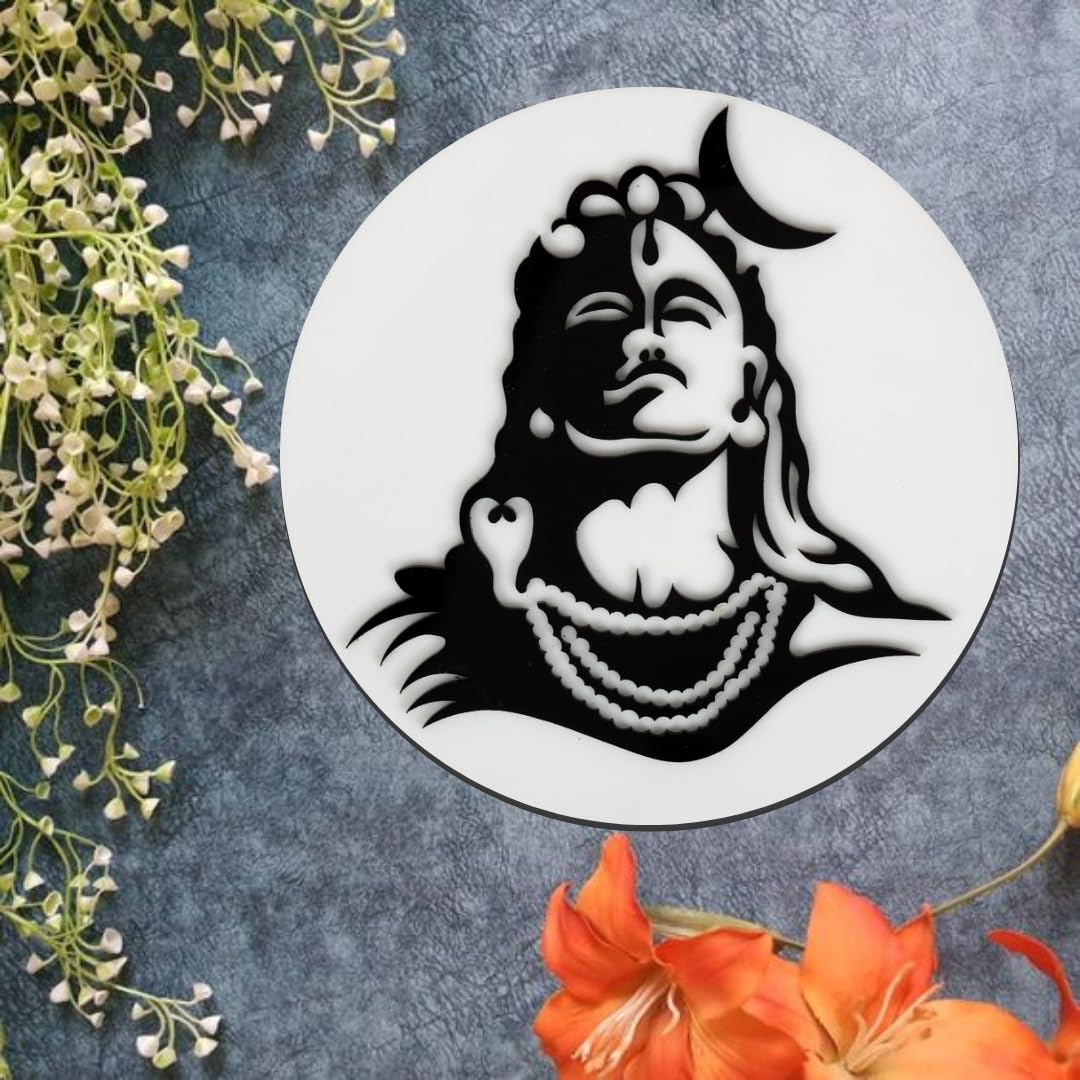 Adiyogi 3D Acrylic Wall Art Shiv ji Entrance Door Home Sticker for