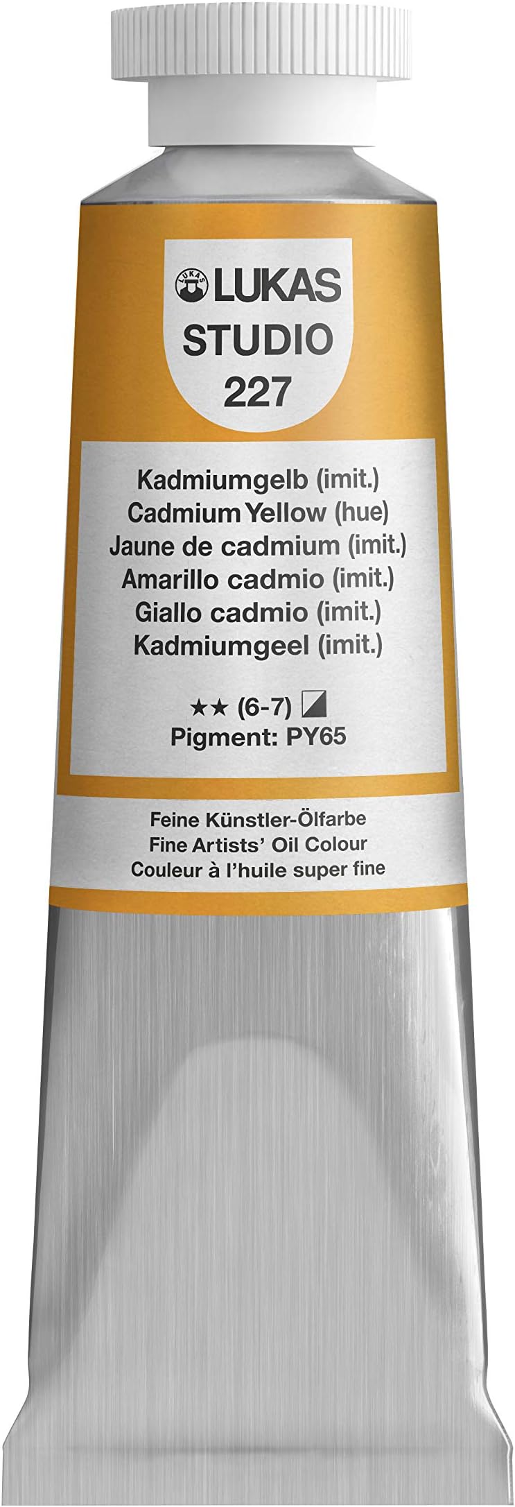 Lukas Studio Artist Oil Color Paints - High-pigment oil paint made with natural binder for artist, painting, & more! - [Cadmium Yellow Hue - 37 mL]