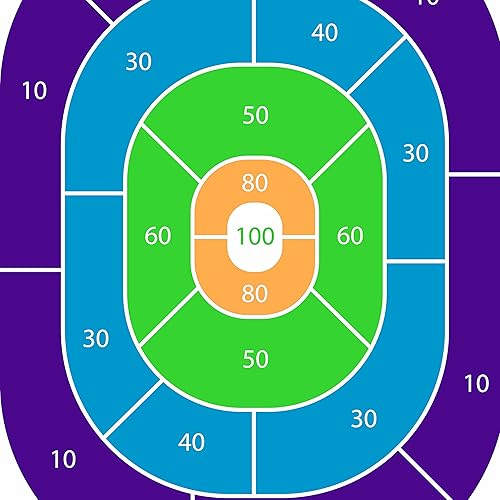 Miniatura 5 de Allen Company EZ Aim Fun Get The Game On Paper Shooting Targets, 12 pulgadas de ancho x 18 pulgadas de alto, paquete de 8, multicolor