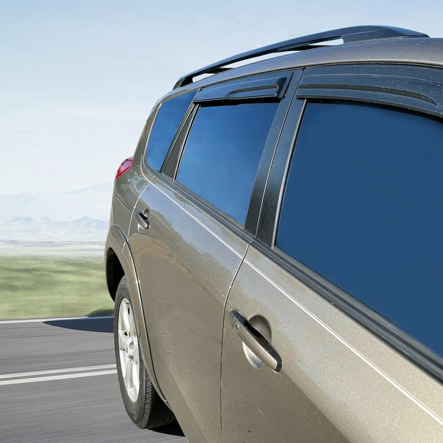 Window Visor Compatible with 2006-2012 Toyota RAV4 XU40, Acrylic Smoke Tinted & Semi-Transparent Sun Rain Shade Guard Wind Vent Air Deflector by IKON MOTORSPORTS, 2008 2009 2010 2011