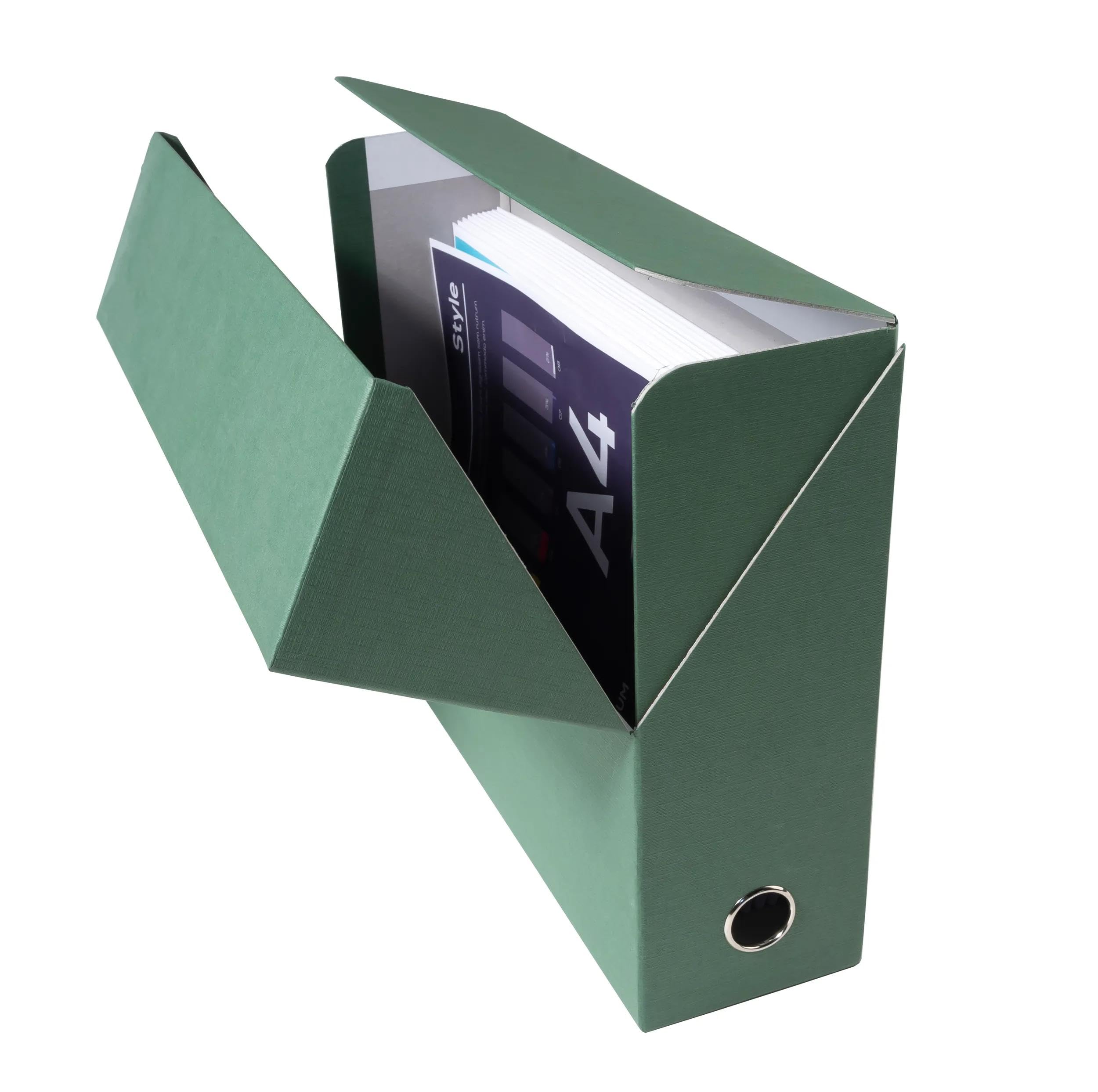 Exacompta 5 Scatole Transfer Carta Effetto Tela A4 Dorso 90 mm Blu Scuro