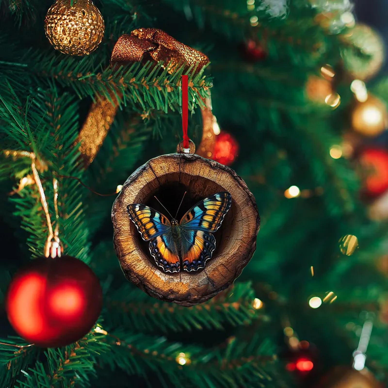 Animal Christmas Ornament, Forest Animal Decoration, Christmas Tree Animal Pattern 2D Acrylic Ornament, Christmas Tree Ornaments for Friends, Family