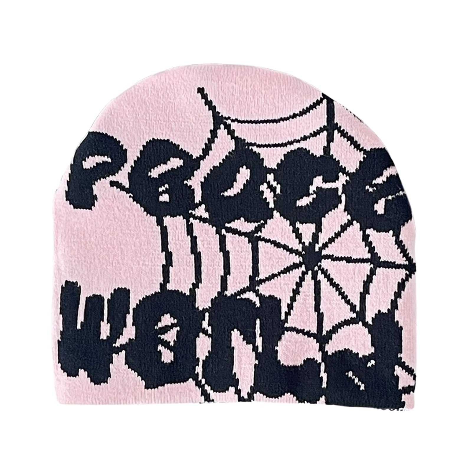 2THESTARS Y2K Beanie Hat for Men & Women Trendy Soft Stretchable Winter Cap, Spider Web Design Cold Knit Weather Accessory