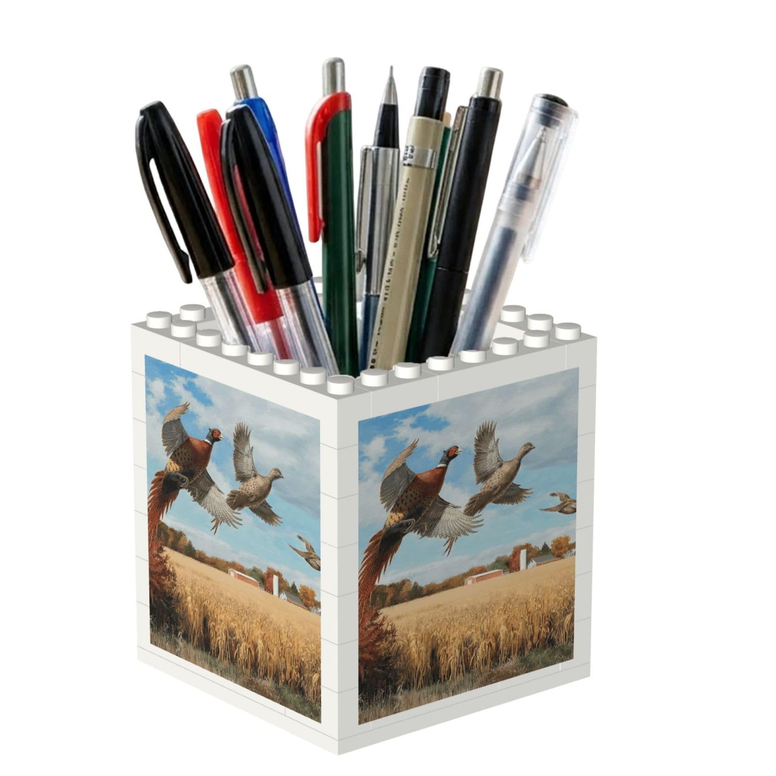 Poadnly Duck Hunting Animal, Pen Pot Pencil Holder for Office Home School, Compact Desk Organiser for Office Stationery