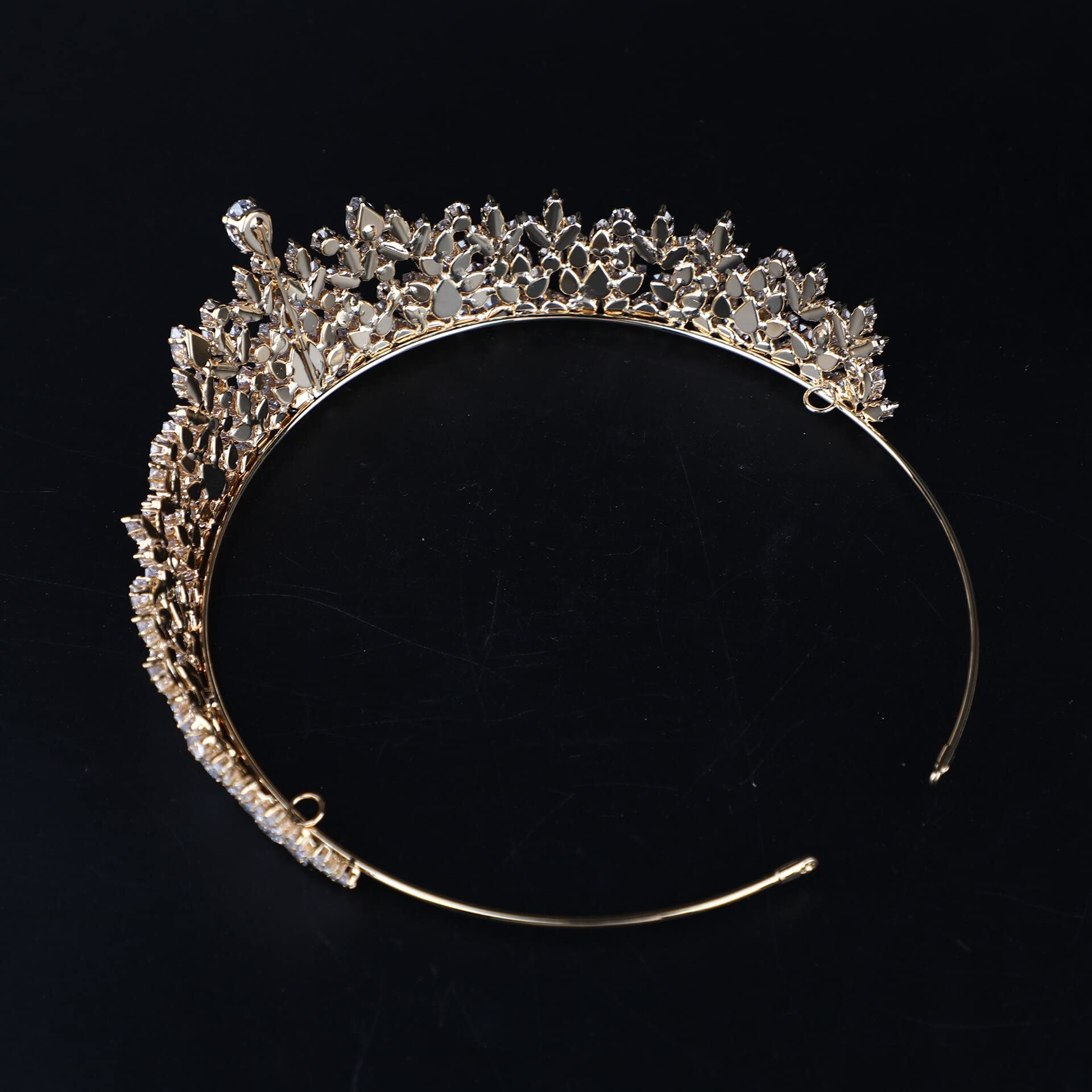 Bijoux de Cheveux diadèmes de Couronne pour Femmes Couleur Or Argent diadème de mariée Couronne de Mariage Accessoires de Cheveux Princesse allonger Couronne fée Bijoux de Mariage, Or, Argent