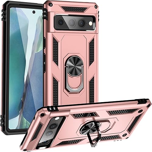 Vista 59 de Korecase Funda para teléfono para Google Pixel 6 Pro de servicio pesado resistente de cuerpo completo a prueba de golpes con anillo para dedo