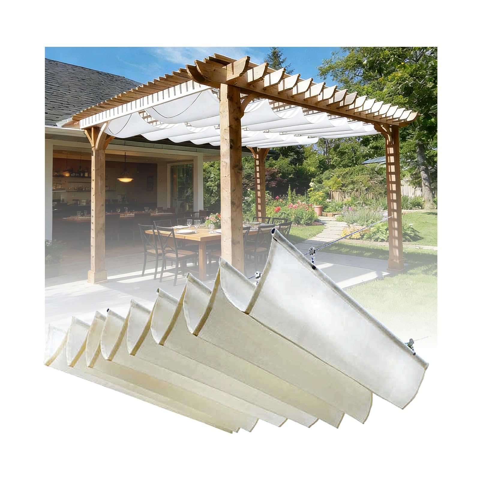 Protection solaire extérieure ondulée pour savourer votre patio en été