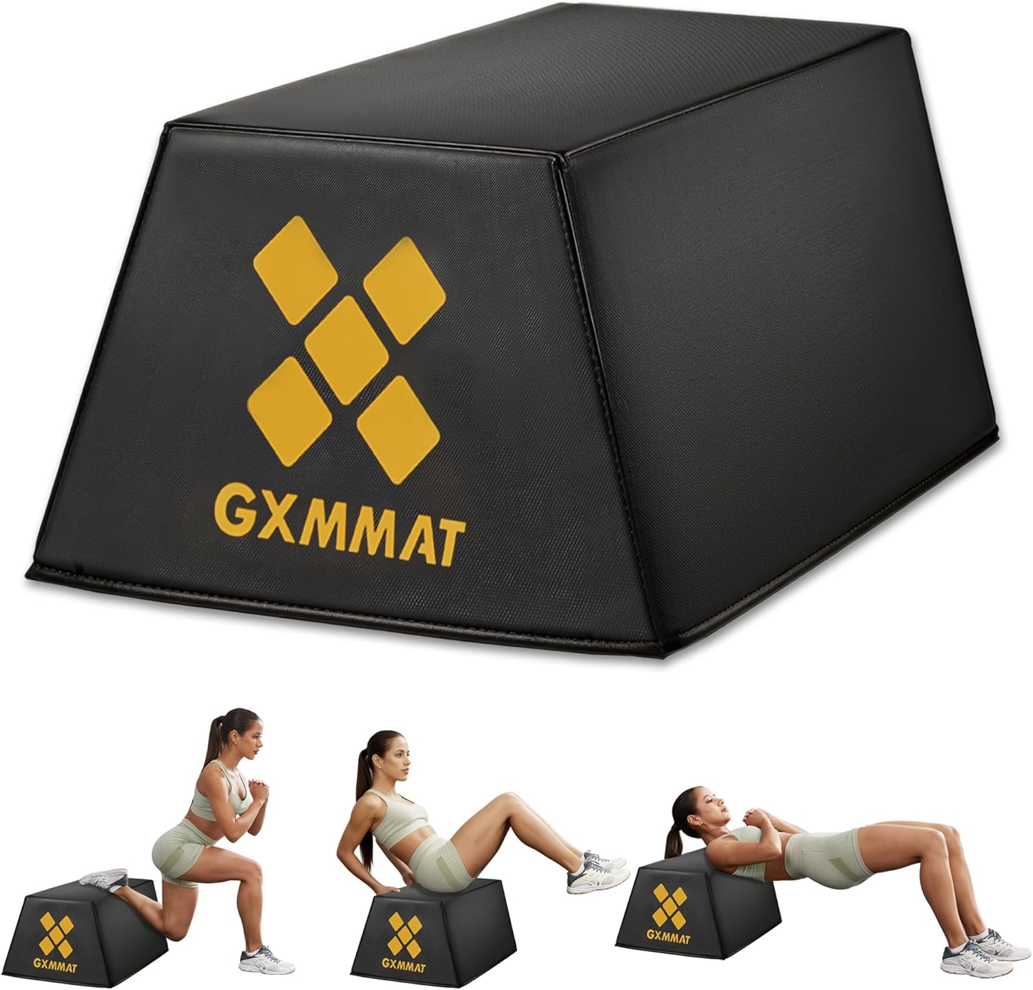 GXMMAT Hip Thrust Bench, Multi-Functional Hip Thrust Machine with Non-Slip Bottom Surface, Hip Thrust Box at Home Gym for Glute Bridge, Push-Ups, Squat, Ab Exercise, and All Body Workout Equipment