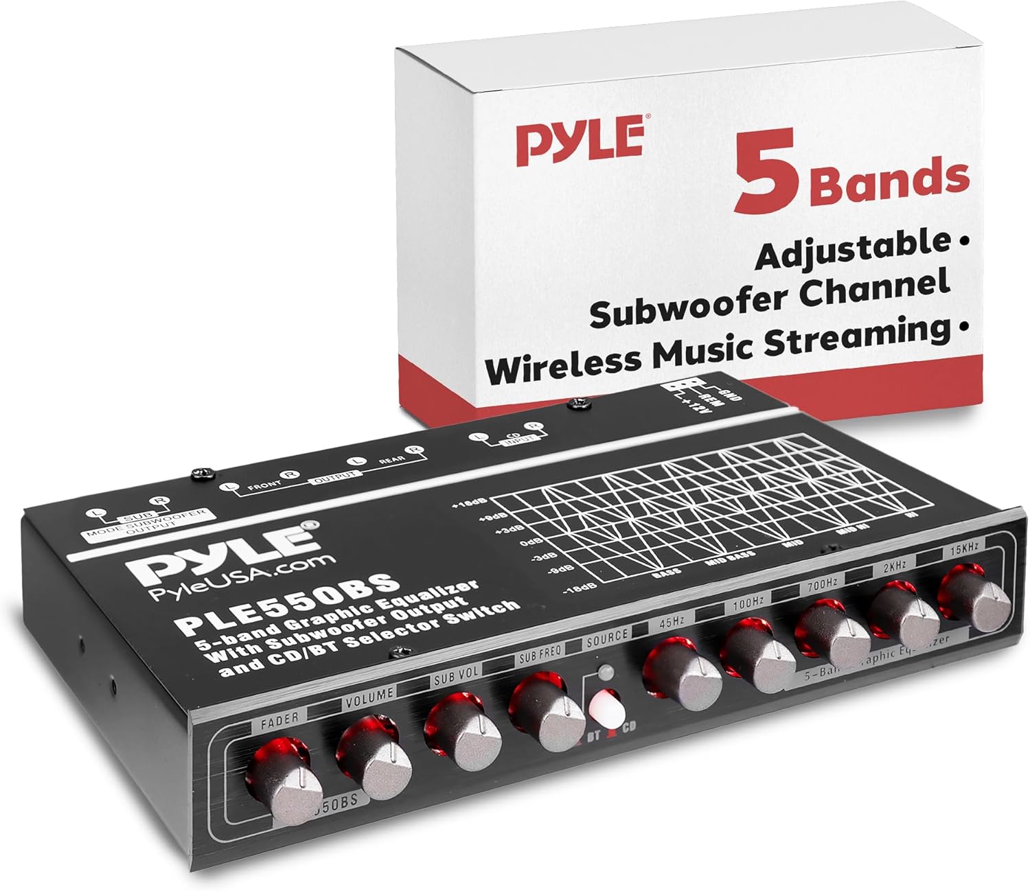 Pyle PLE550BS.5 5-Band Car Audio Equalizer
