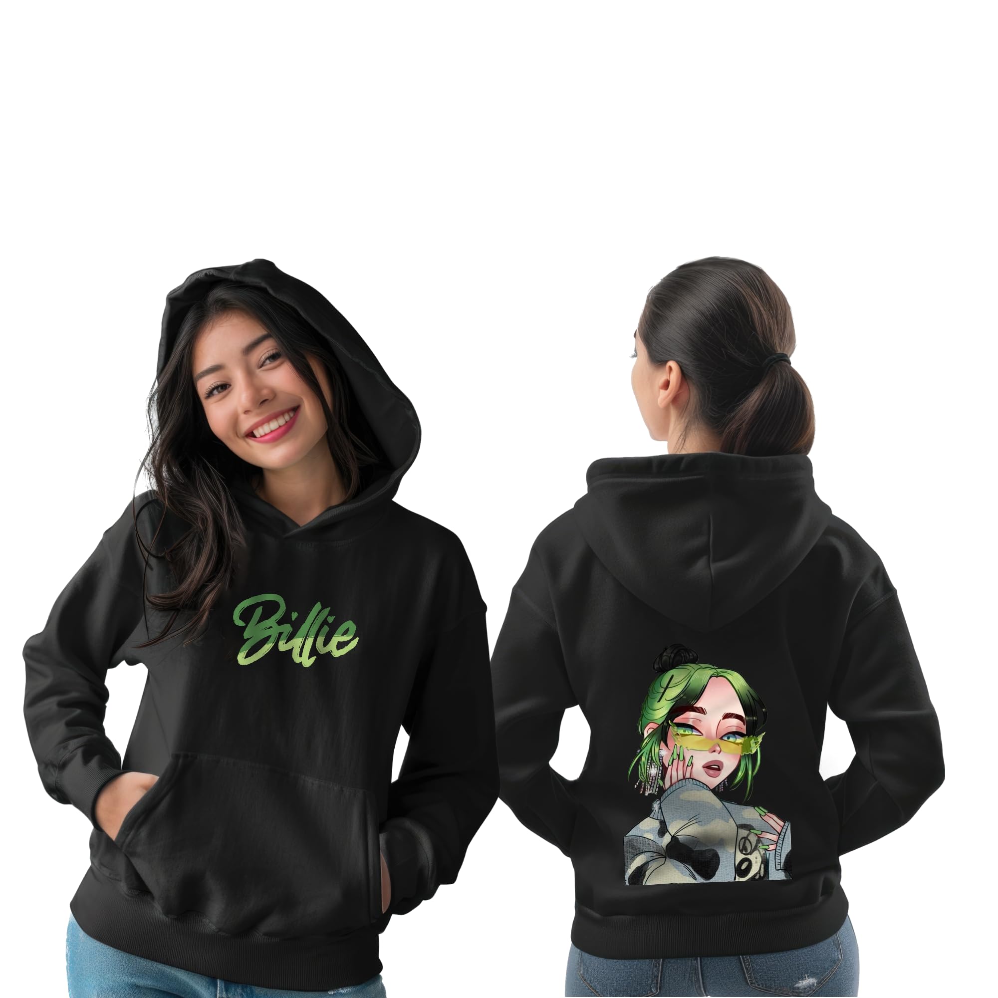 awara bacha Billie Eilish Pullover Graphic Printed Black Hoodie Soft Cotton Hoodie for Men & Women Casual & Trendy Streetwear Unisex Hooded Sweatshirts-picture-44