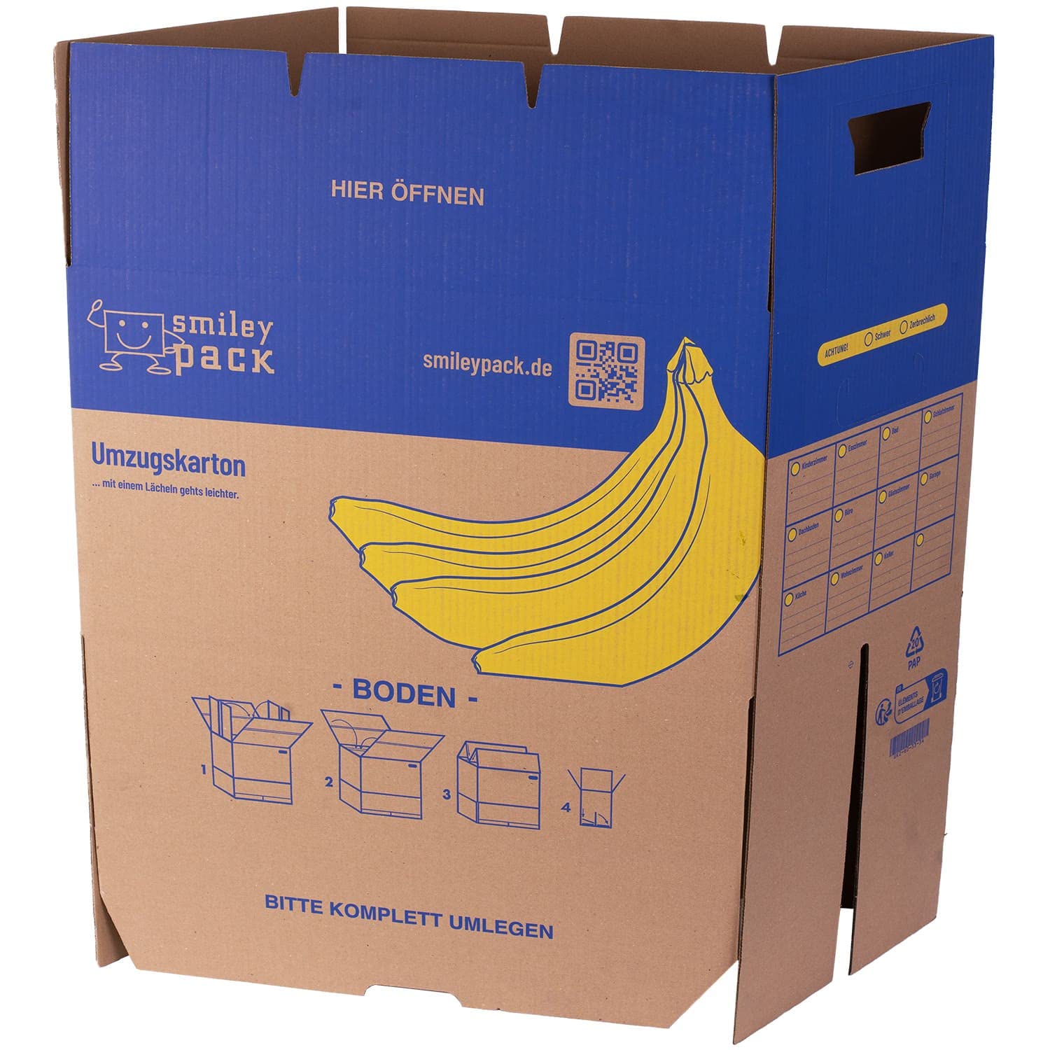 Umzugskartons Bananenkiste 600 x 328 x 340 mm bis 40 kg Zweiwellig stabil Profi groß stark Stapelbar