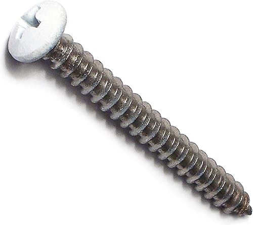 Miniatura 10 de Tornillos metálicos Phillips blancos, #10 x 2"