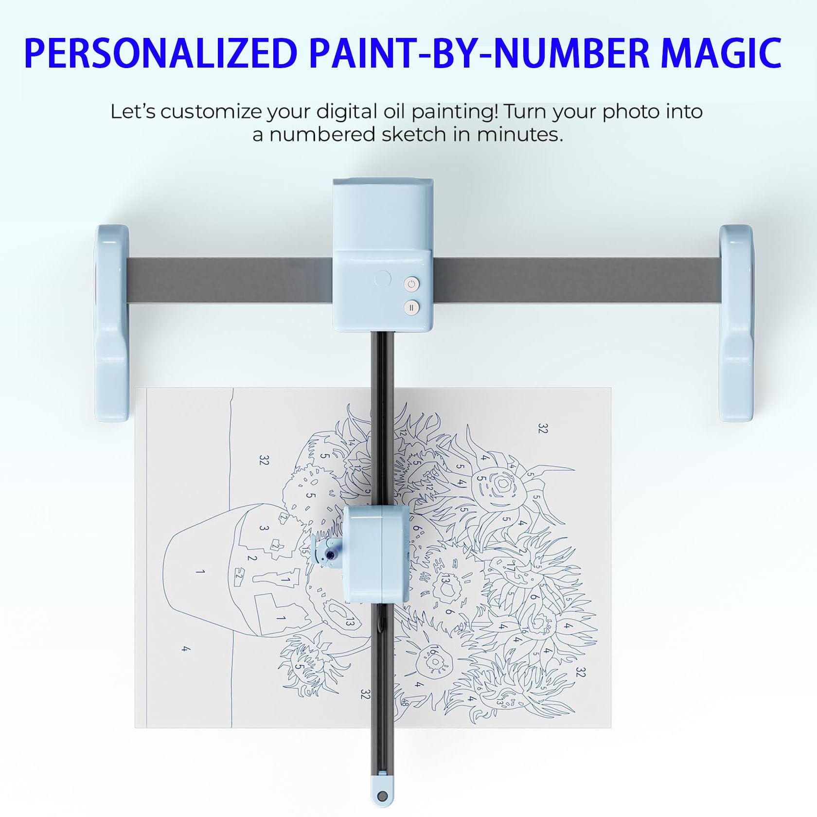 MáQuina De Bocetos para Pintura Digital Personalizada, MáQuina De Dibujo White | MáQuina De Dibujo Y Pintura Con Ia, Grosor MáXimo De 16 Mm, Apta Para MúLtiples Superficies, MáS De 60 Fuentes Y