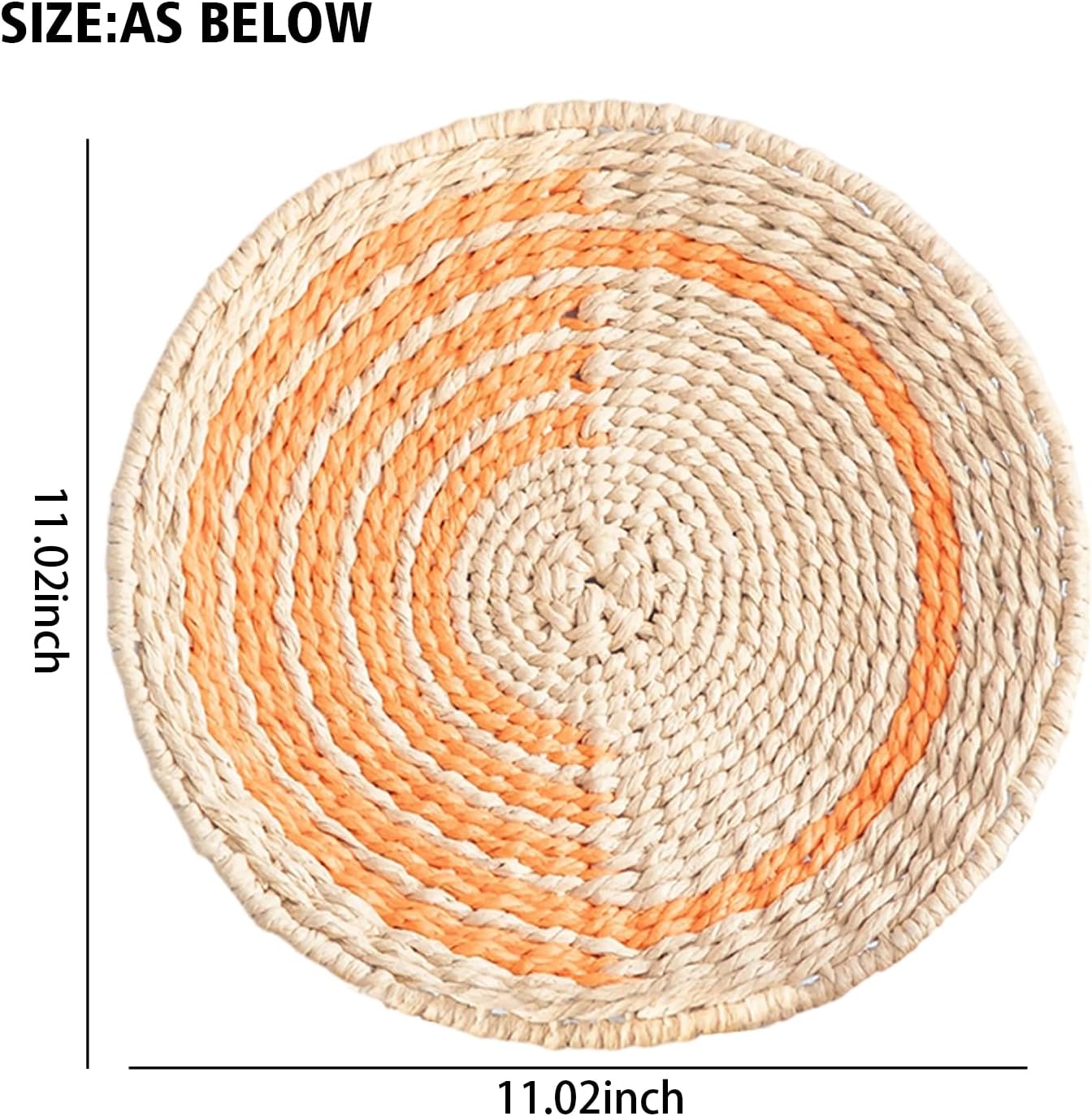 3-Pack Braided Paper Cord Wall Art – 11 Inch Round Boho Wall Hanging Decor (1.2" Thick) – Handwoven Multicolor Macramé-Style Accents for Living Room, Bedroom, Office – Eco-Friendly & Lightweight