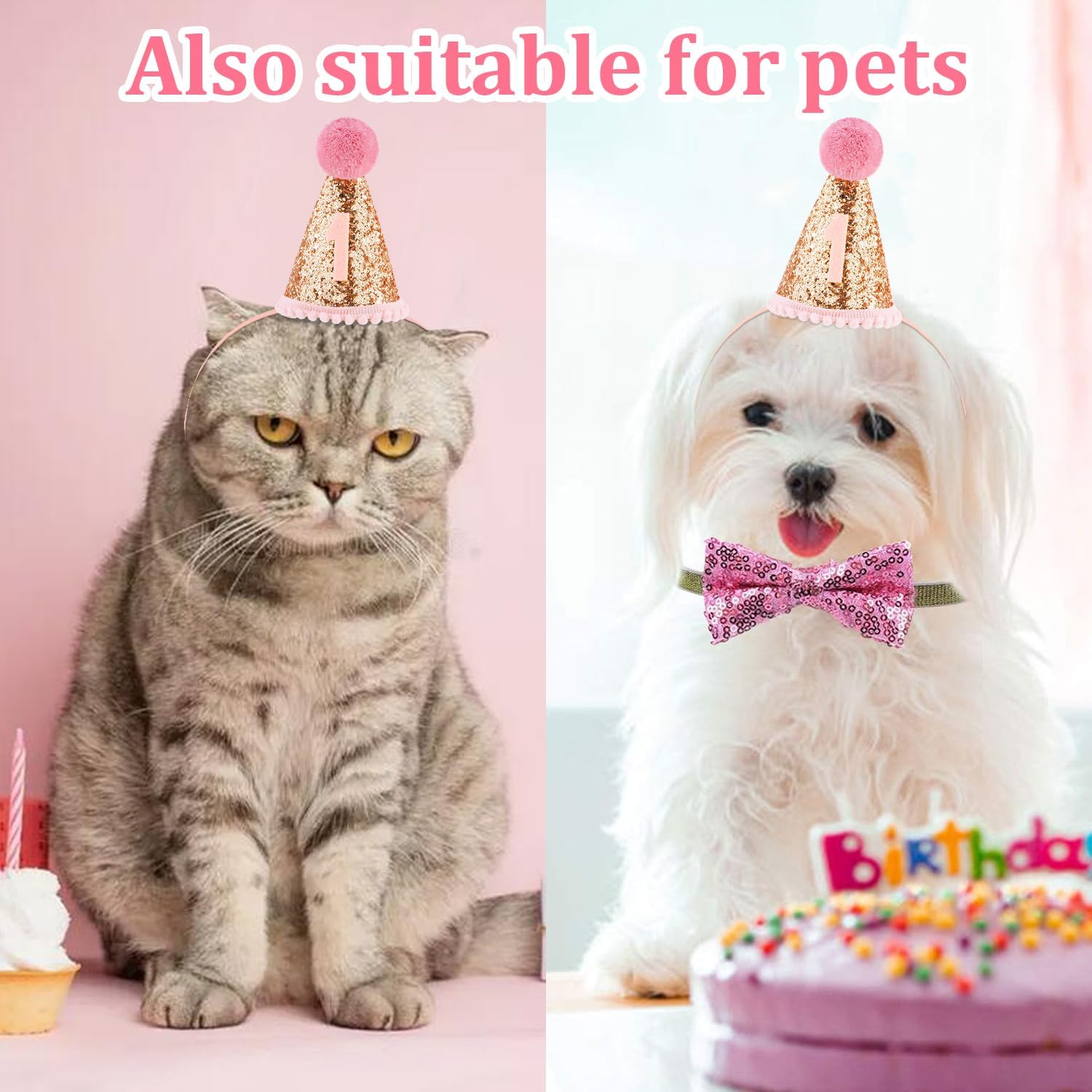 SuPoo 2nd to 6th Birthday Decorations for Girl Sprinkle Birthday Hat Headband Birthday Crown for Girl Princess Tiara Gift - Image 7