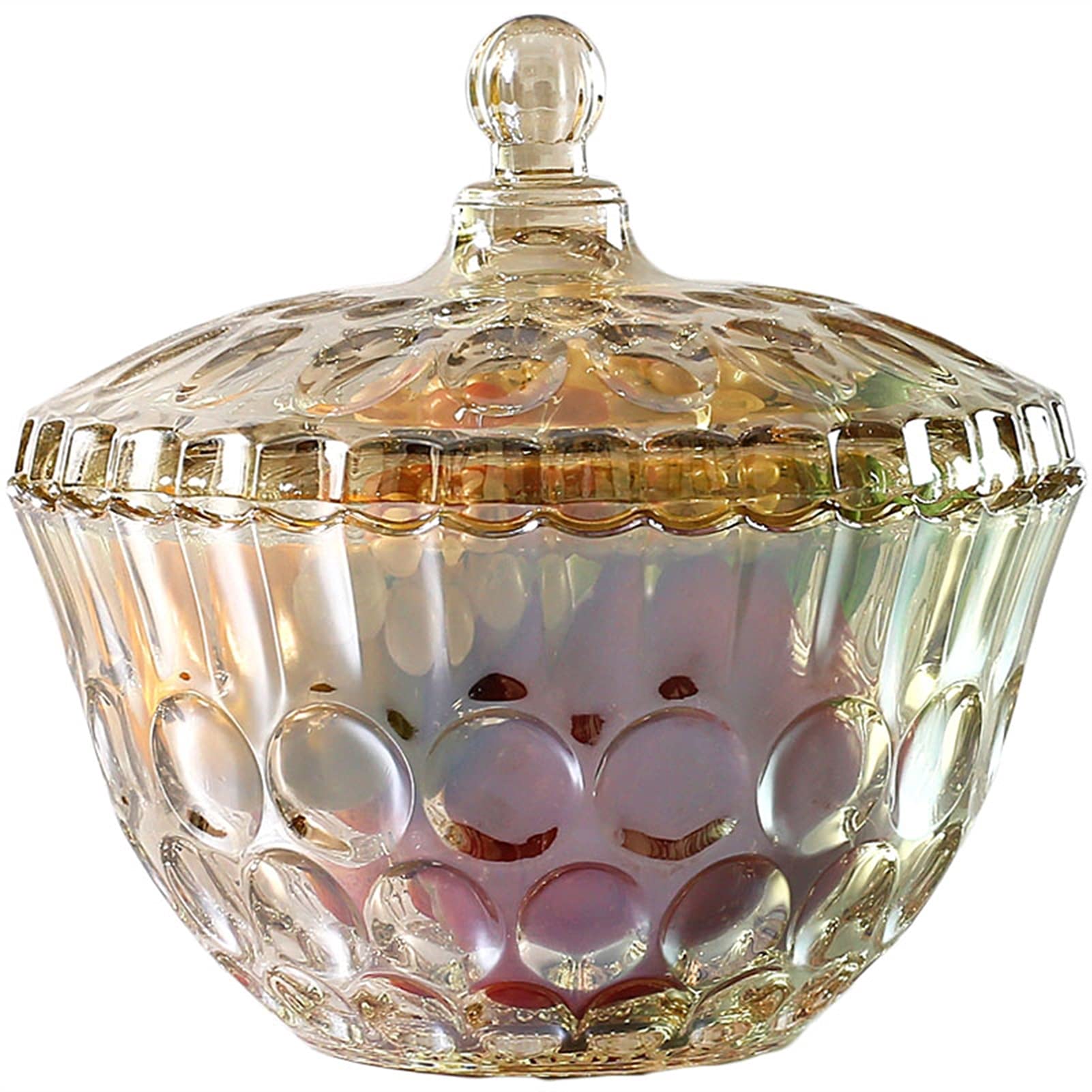Botes para Alimentos Tarjetas de cristal de cristal con forma de tuerca de tierras Caramelo Tarro de caramelo Tanques de galletas Pote de azúcar Mesa de centro de mesa de escritorio Bandeja de frutas