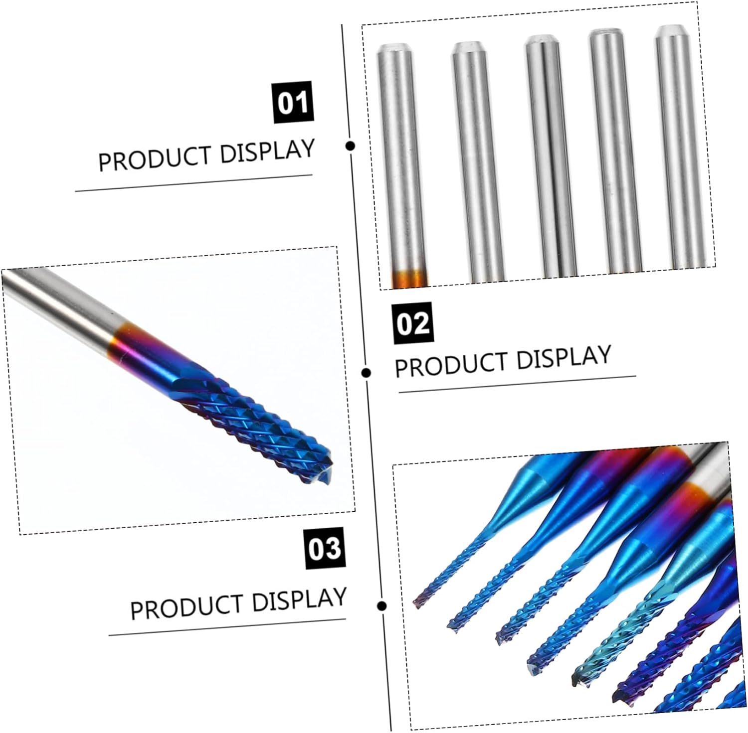 jojofuny 20pcs Total Router Carbide Engraving Bits Milling Cutter Pcb Milling Cutter for Cnc