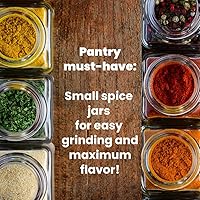 Vista 6 de Tarro de especias de vidrio cuadrado transparente pequeño y tapa ajustable para molinillo Paquete económico de 6