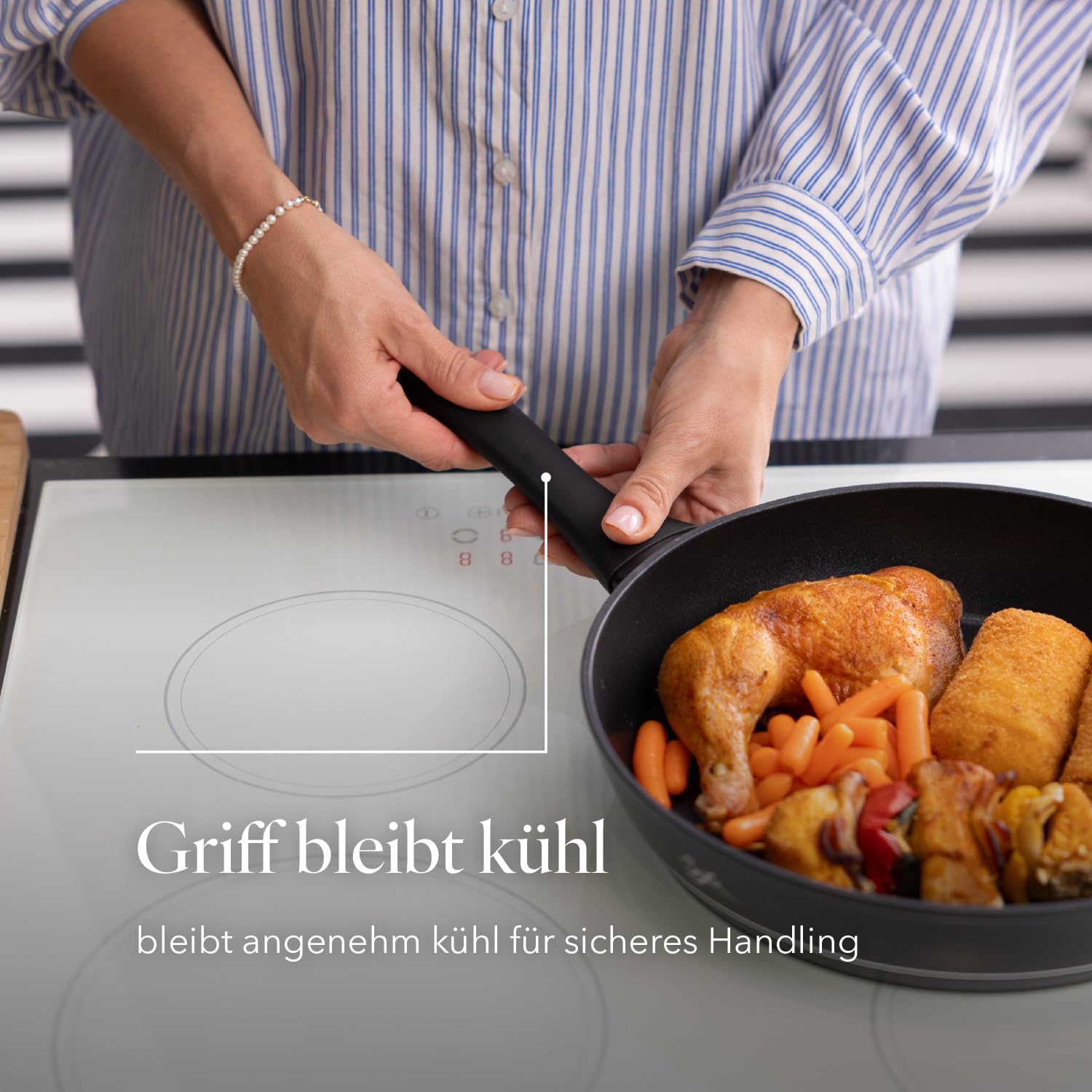 Florina Aluminium Bratpfanne 28 cm Durchmesser I Universalpfanne DELUX Antihaftbeschichtet I Anti-Kratz Pfanne mit Induktionsboden I Geeignet für Induktionsherd – Bild 6