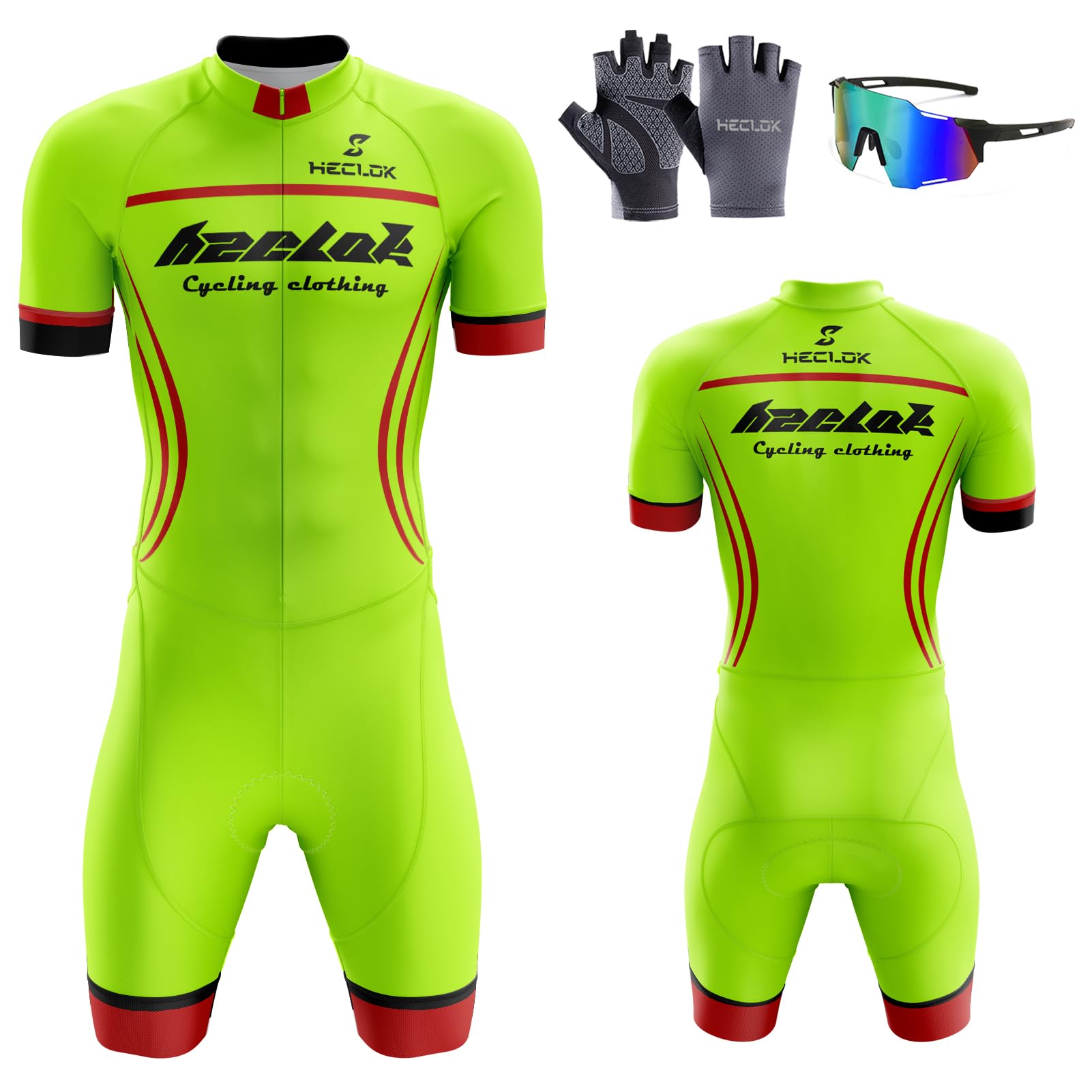 Herren Pro Fahrrad Skinsuit Kurzarm Gepolstert Einteilig Trisuit,Triathlon Anzug Herren,Kompression Duathlon Laufen Schwimmen Fahrradfahren Skinsuit,Mit 3 Taschen,Anpassbaren Mustern