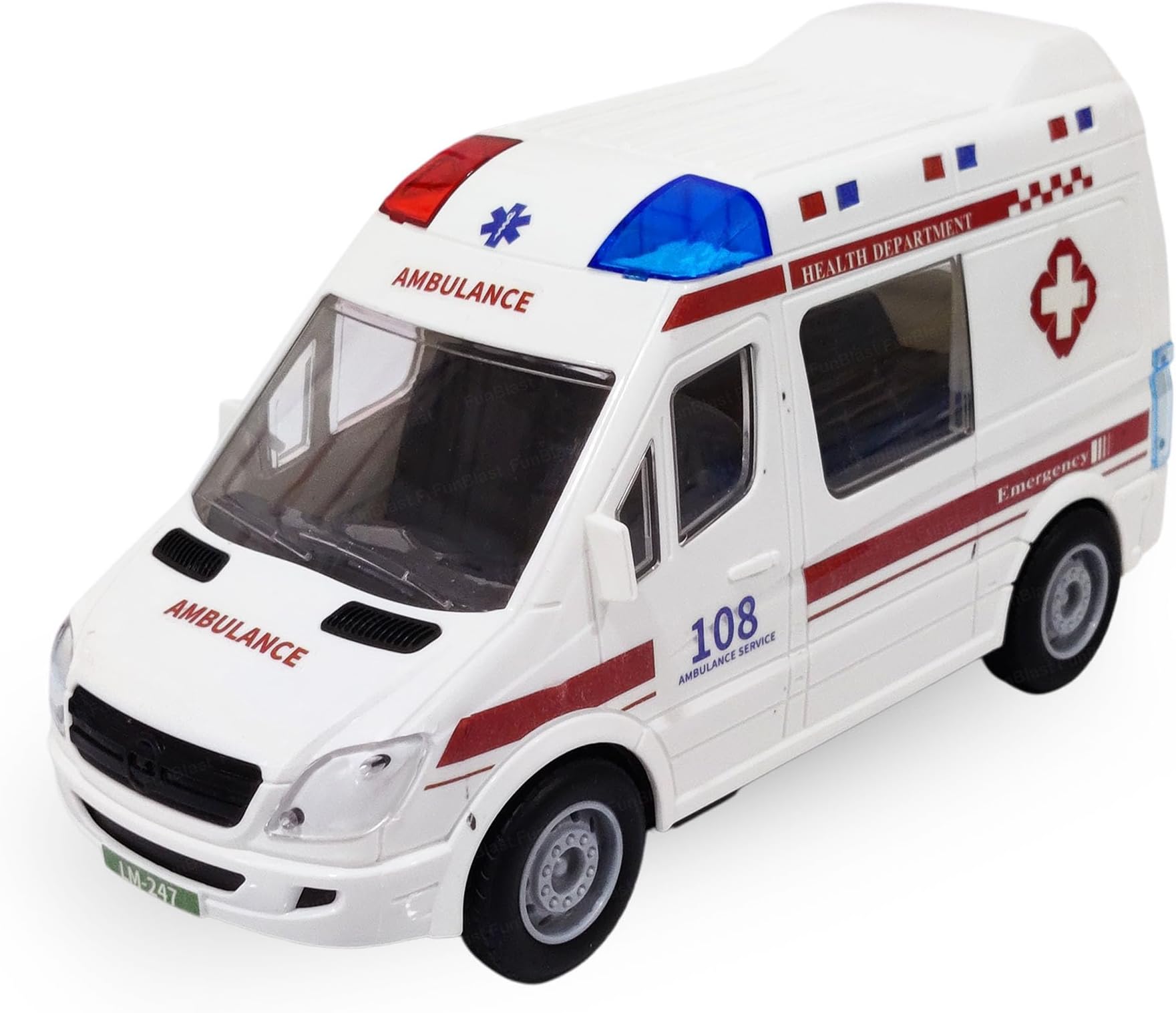 FunBlast Ambulance Toys For Kids – Ambulances Emergency Rescue Toy, Pull Back Vehicle Toys For Kids, Push & Go Toy, Toy Car For Kids 3+ Years Kids, Boys, Children (Ambulance), Yellow