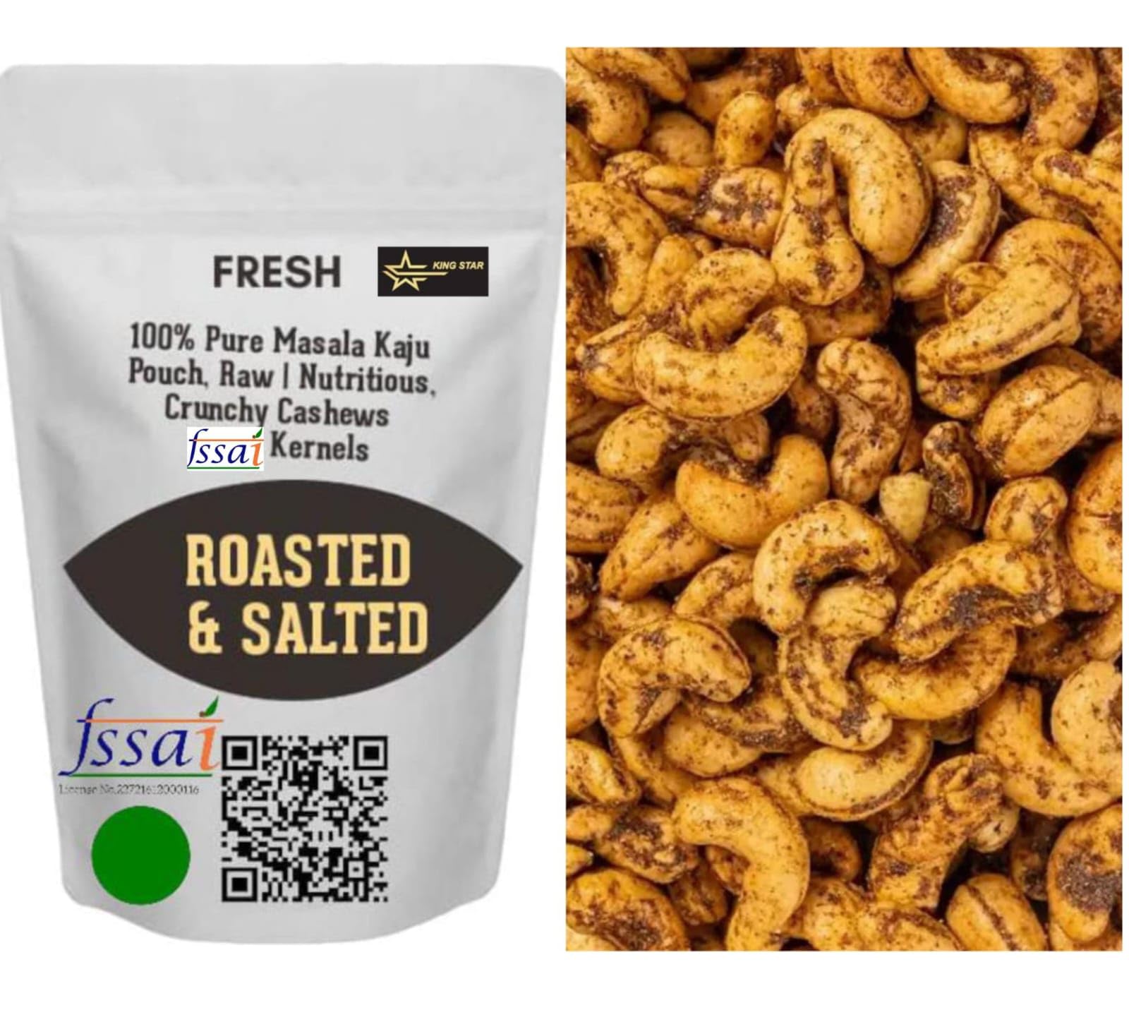 King Star 100% Desi Ghee Roasted Masala Kaju, Ready to Eat Masala Cashews (500g) (B0DFTWJ6TB) Amazon Price History, Amazon Price Tracker