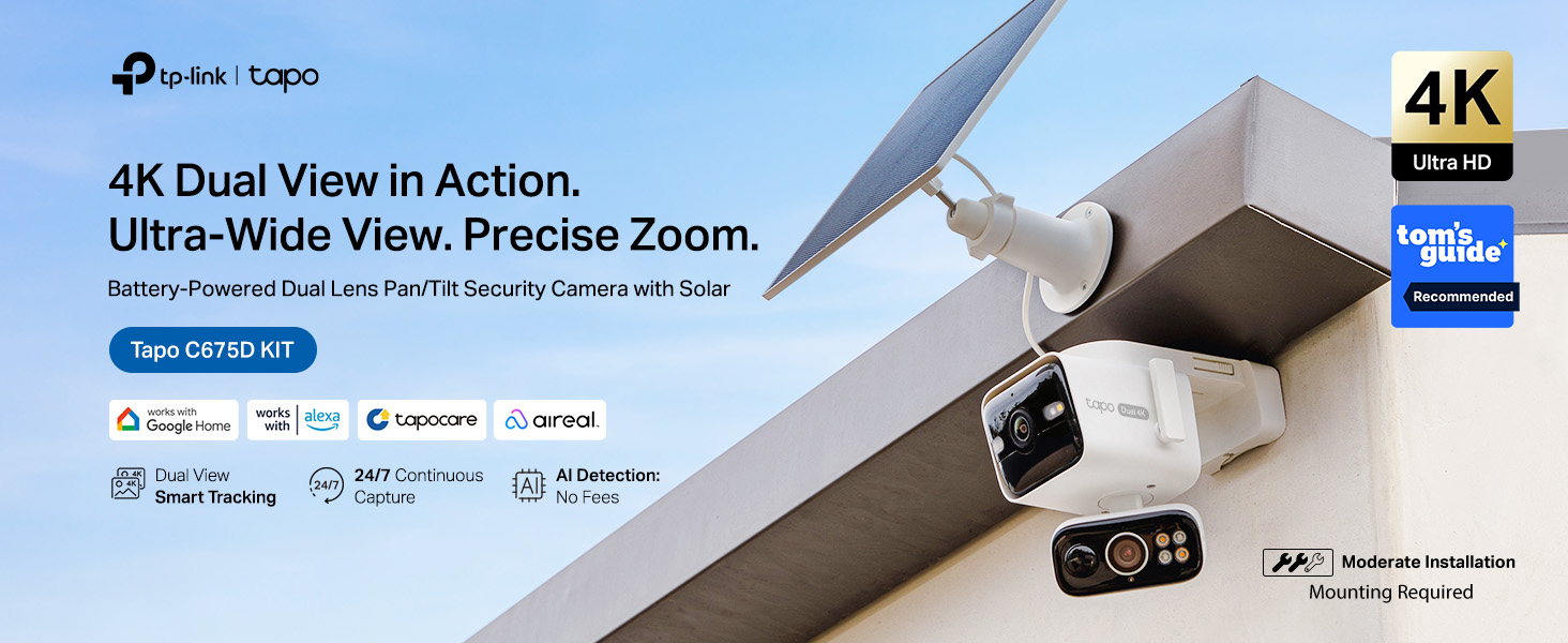 Amazon.com : Tapo 4K Dual Lens Pan/Tilt Security Camera Wireless