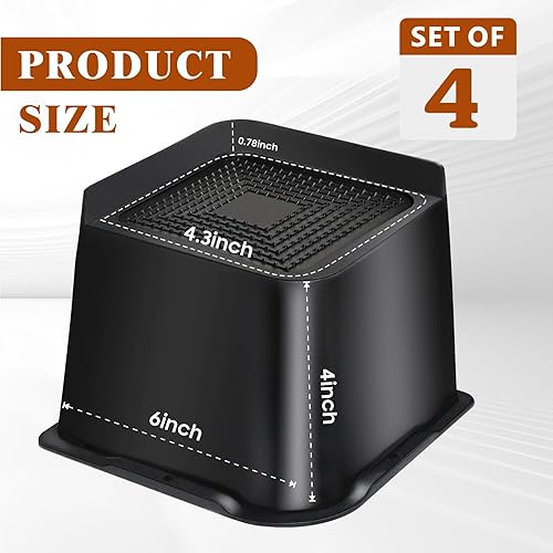 Miniatura 5 de MixDora Elevadores de cama resistentes de 4 pulgadas, elevadores de muebles en forma de L, elevador de silla elevador para sofás, sofás,