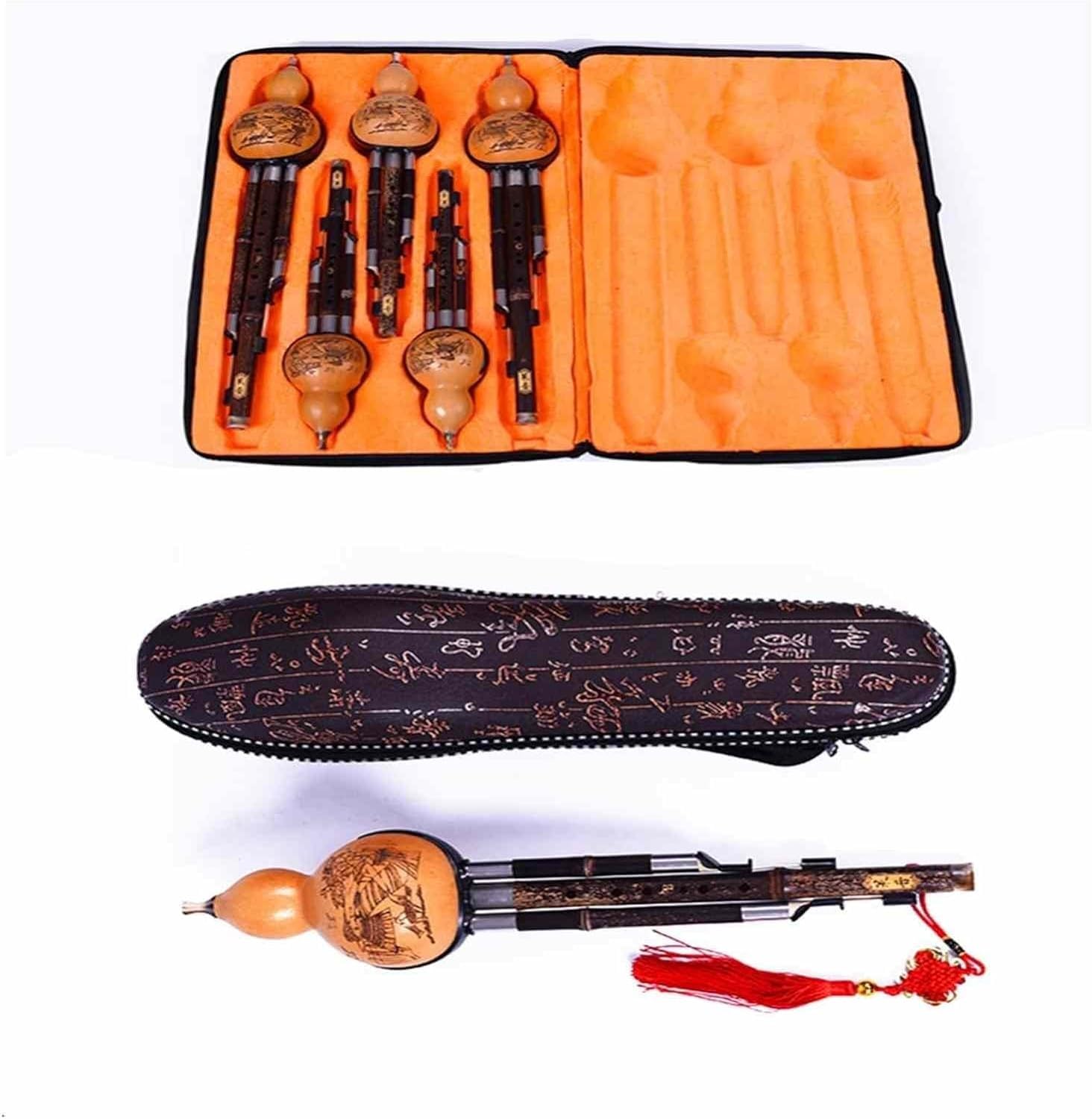 Flûte De Bambou Hulusi 3 Tons Gourde Flauta Calabash Anti-Crash Instruments De Musique Folk Professionnelles F Key