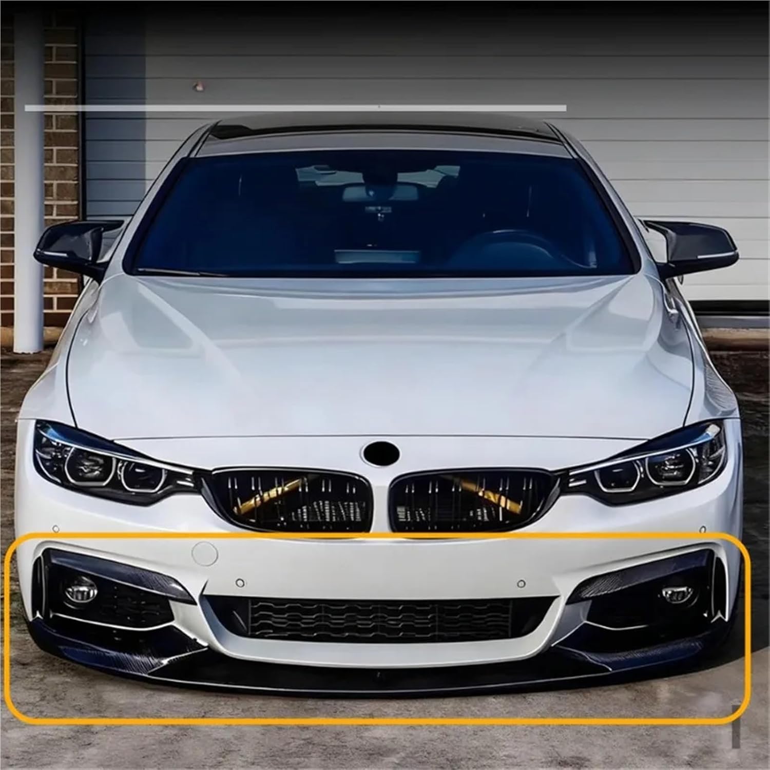 for BMW 4 Series F32 F33 F36 M-Tech 2014-2020 Front Bumper Lip Splitter Front Shovel Spoiler Diffuser Car Body Kits Exterior(Bright Black)