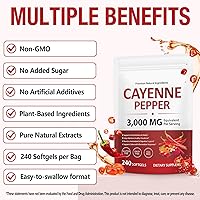 Vista 2 de Cápsulas blandas de pimienta de cayena con extracto de remolacha, curcumina de cúrcuma y espino – Mejorado con vitaminas D3, K2 y E – Apoya la salud