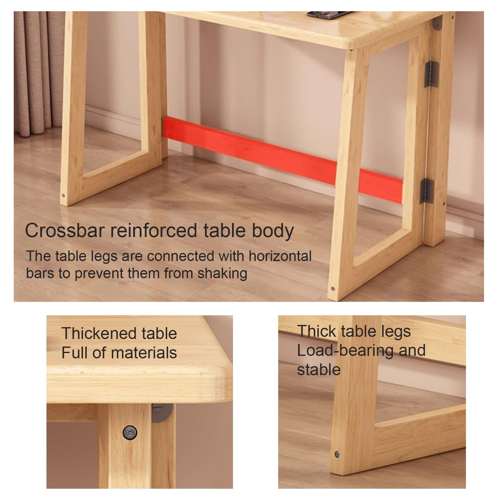 Escritorio plegable para computadora, escritorio de madera maciza para espacios pequeños, no necesita montaje, mesa de oficina en casa que ahorra espacio, estación de trabajo simple para PC, estudio