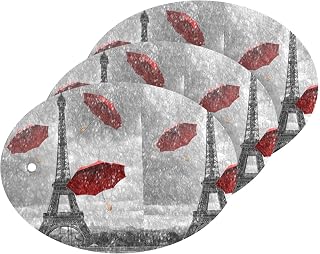 MAOBLYR Quick Absorption Household Cleaning Sponge,Double-Sided Reusable3.54x2.56In,Kitchen Tableware Multi-Purpose Cleaning 3 Sets-Eiffel Tower and Umbrella