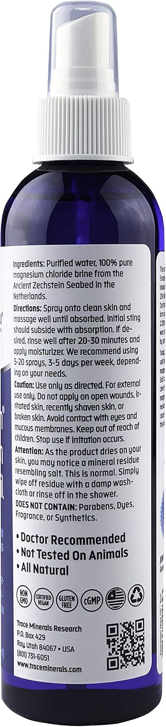 Pure Magnesium Oil Trace Minerals 8 oz Oil