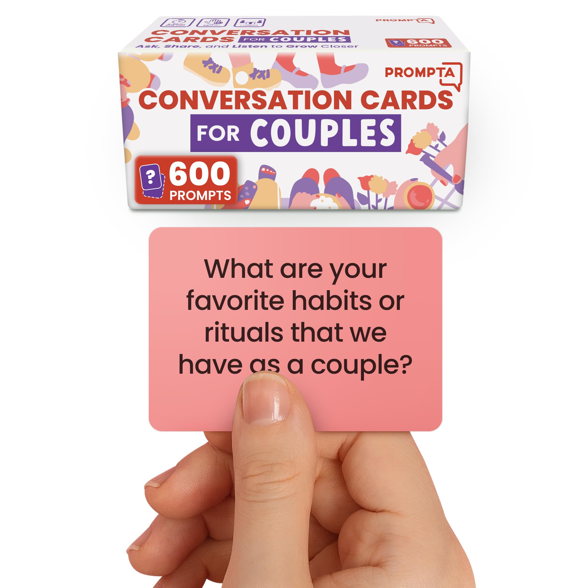 Rayliad 600 Conversation Cards for Couples - Couples Games Relationship Questions - Card Games for Couples - Conversation Starters for Date Night - Couples Game to Connect and Talk - Couples Gifts