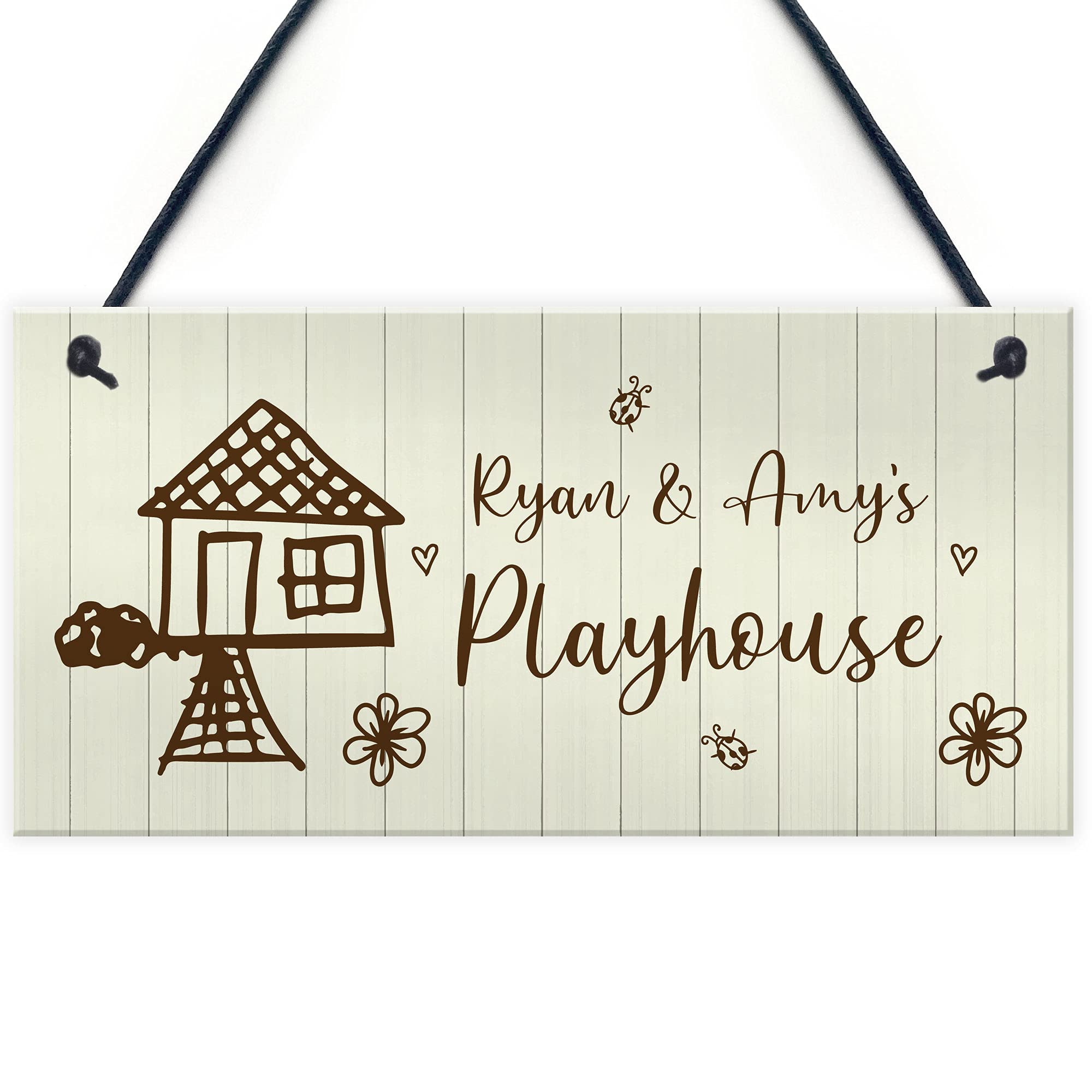 Kids Playhouse Sign Hanging Door Wall Sign Gift For Daughter Son Garden Sign