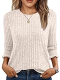 Womens 3&sol;4 Sleeve Tops T Shirts Summer Sweater Round Neck Casual Top Ladies Tops Business Casual Blouses