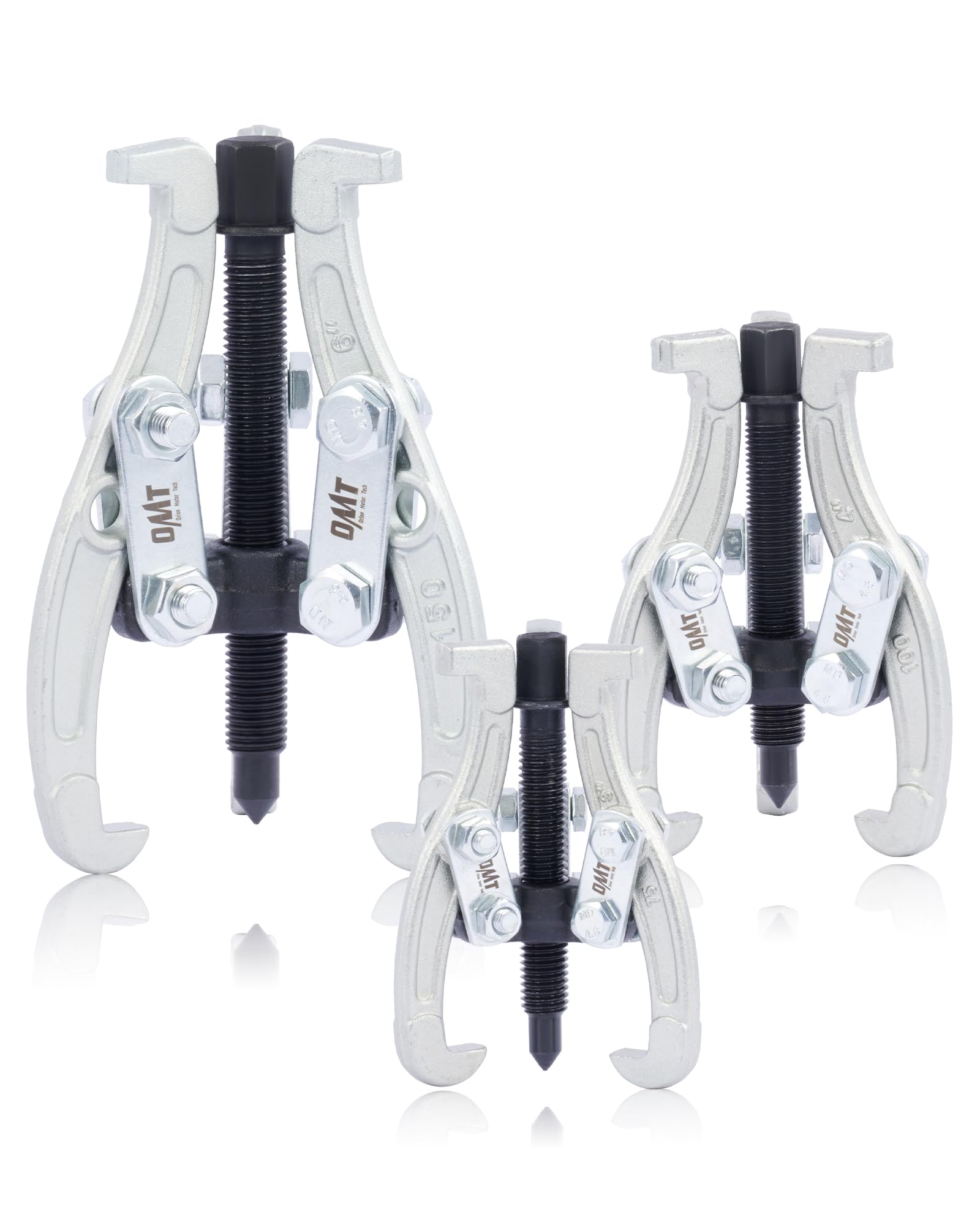 Orion Motor Tech 3 Pezzi Estrattori per Ingranaggi a 3 Ganasce 75/100/150 mm, Estrazione Cuscinetti a 3 Ganasce Reversibili per Rimozione di Pulegge, Cuscinetti per Ingranaggi, Volano